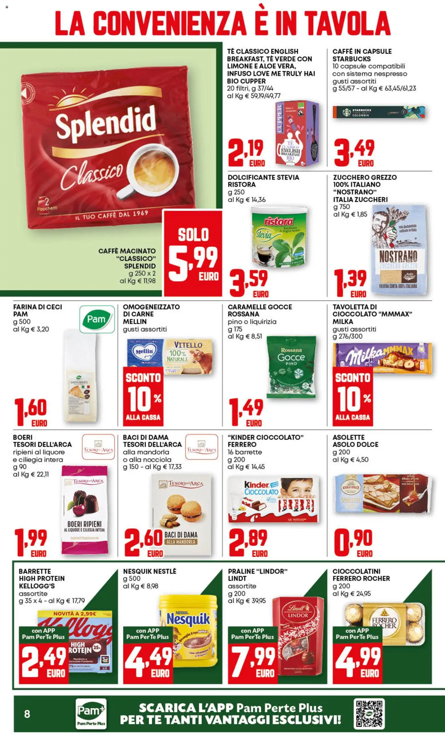 Volantino PAM del 06.11.2025 | Pagina: 8 | Prodotti: Latte, Mandorle, Liquore, Cioccolatini