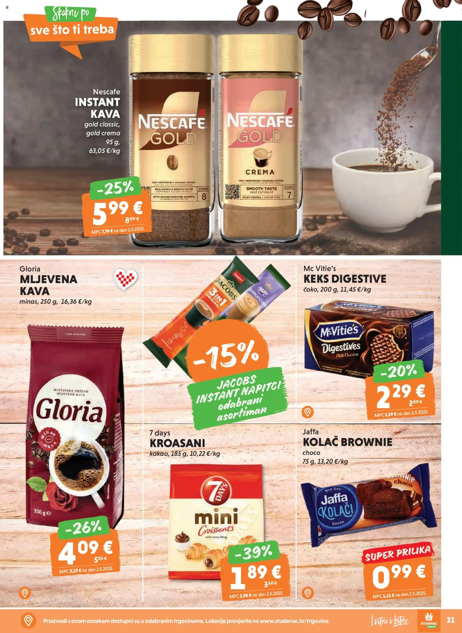 Studenac katalog | vrijedi od 18.02.2026 | Stranica: 21 | Proizvodi: Nescafe, Jacobs, Keks, Nescafe Gold