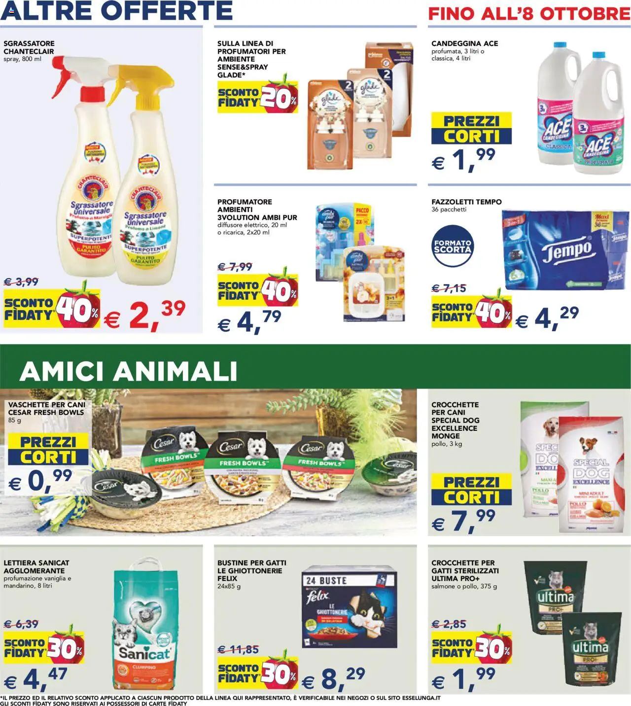 Volantino Esselunga S del 26.09.2025 | Pagina: 19 | Prodotti: Fazzoletti, Sgrassatore, Crocchette, Vaschette