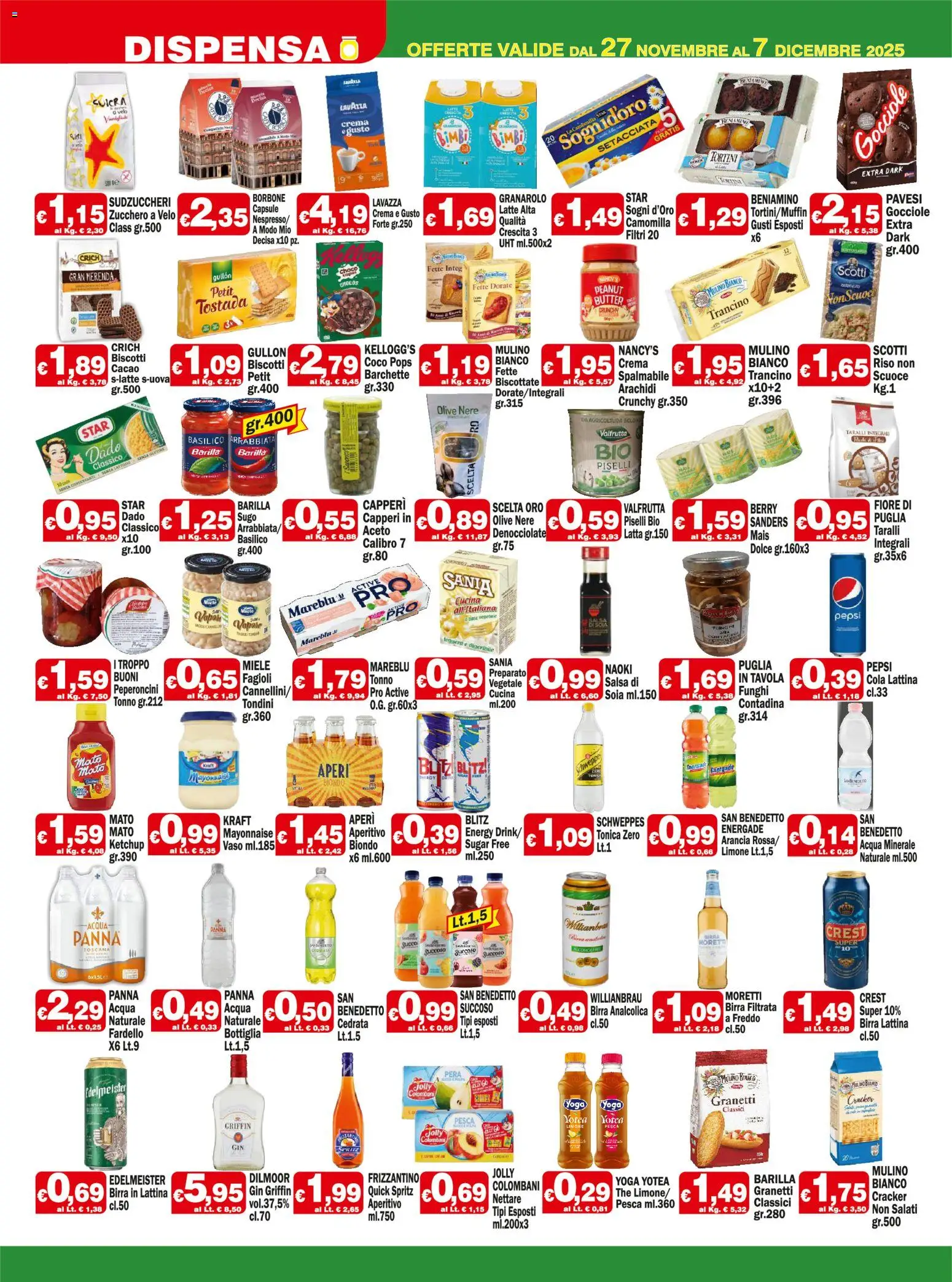 Volantino Primo Prezzo del 27.11.2025 | Pagina: 2 | Prodotti: Cannellini, Funghi, Arachidi, Acqua minerale