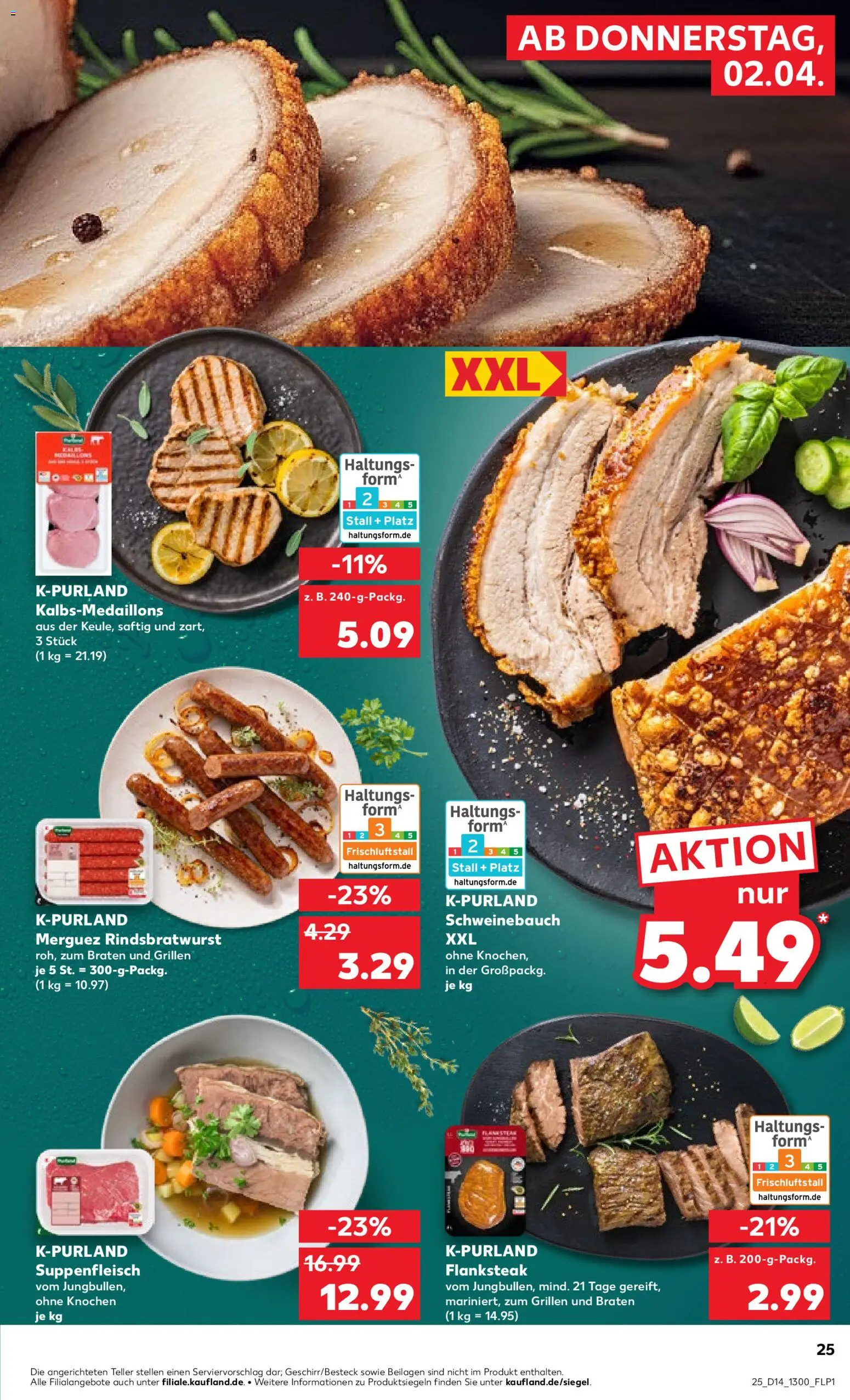 Kaufland Prospekt Köln	 – gültig ab 02.04.2026 | Seite: 25 | Produkte: Schweinebauch, Suppenfleisch, Steak