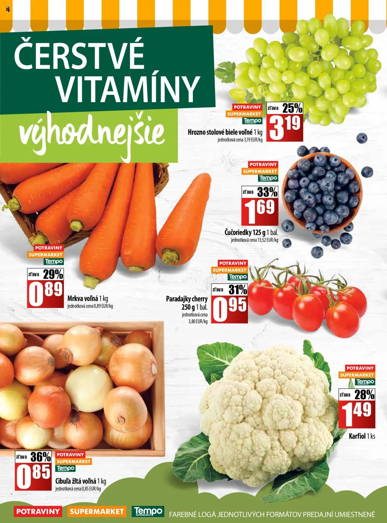 COOP Jednota leták │ platný od 31.07.2025 | Strana: 4 | Produkty: Paradajky, Čučoriedky, Mrkva, Hrozno