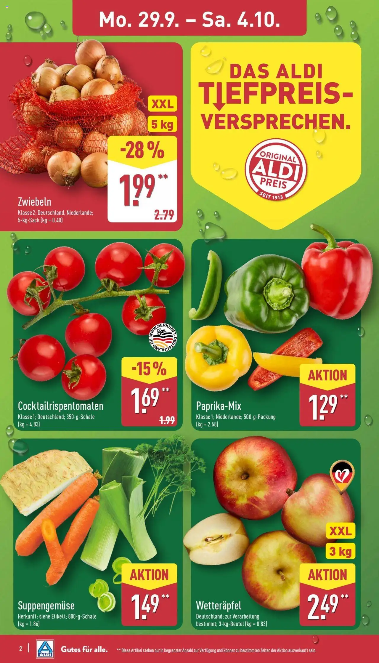 Aldi - ALDI Nord: Wochenangebote – gültig ab 28.09.2025 | Seite: 4 | Produkte: Zwiebeln