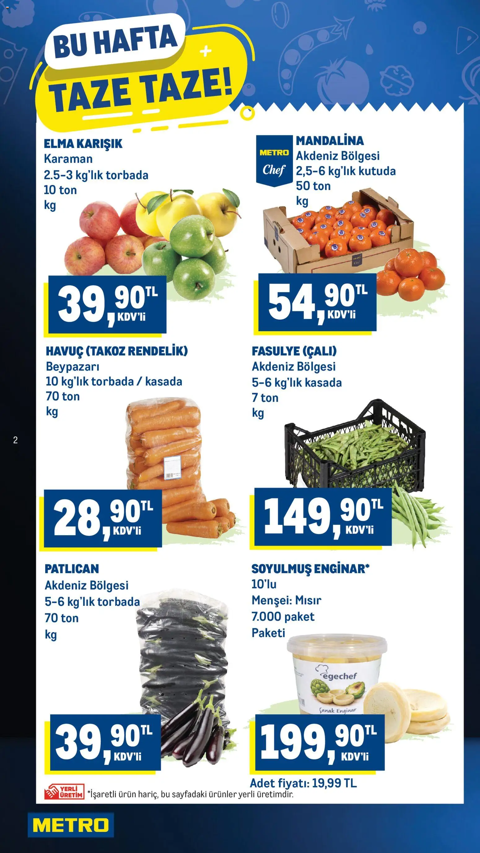 Metro Katalog - 22.04.2026 tarihinden itibaren geçerlidir | Sayfa: 2 | Ürünler: Fasulye, Elma, Mandalina, Patlıcan
