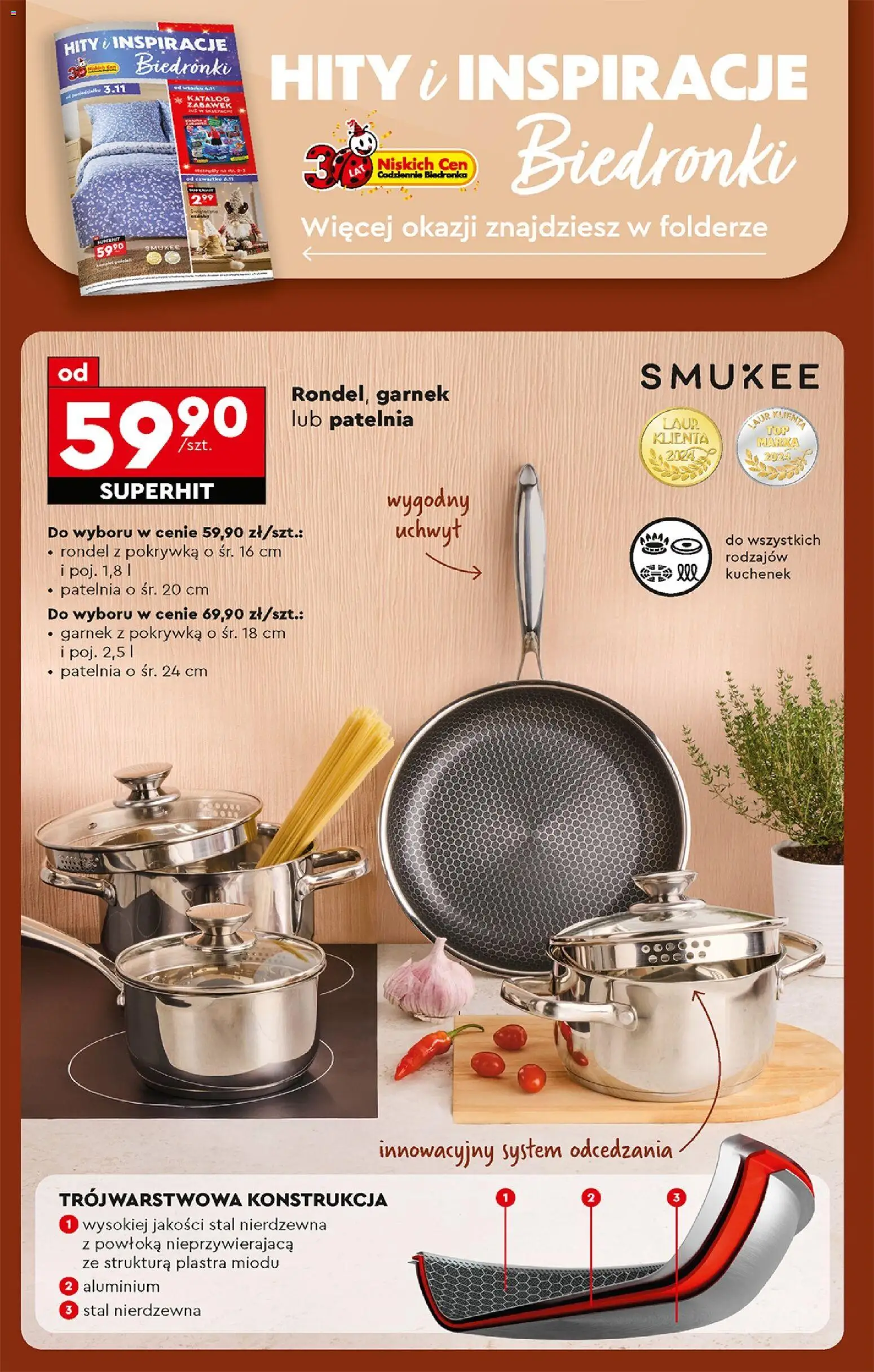 Biedronka gazetka - Oferta w tym tygodniu od 06.11.2025 | Strona: 70 | Produkty: Garnek, Patelnia