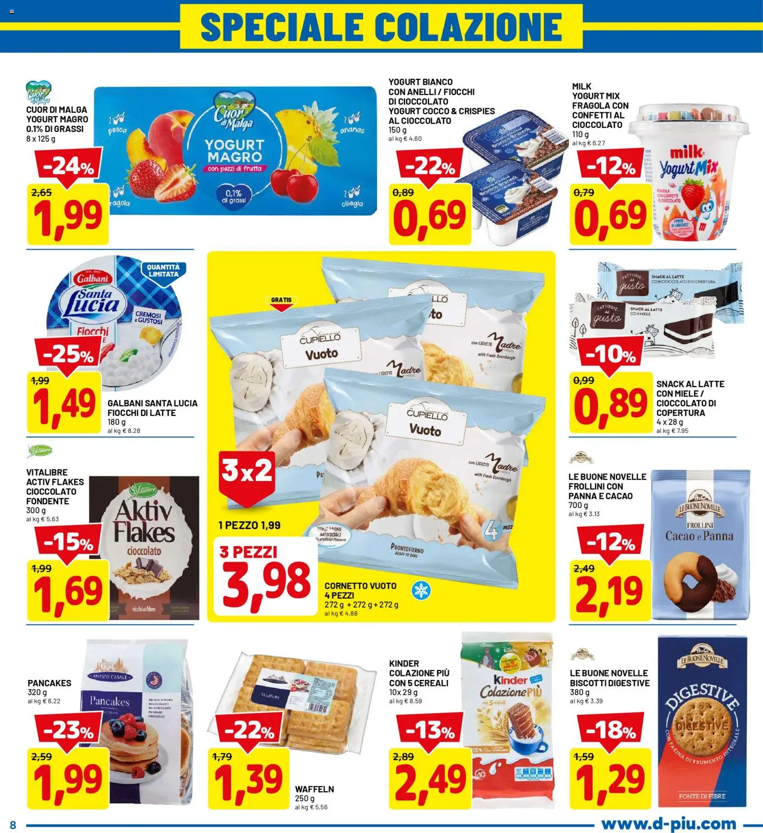 Volantino D Più del 05.01.2026 | Pagina: 8 | Prodotti: Fiocchi di latte, Fiocchi, Cacao, Frollini