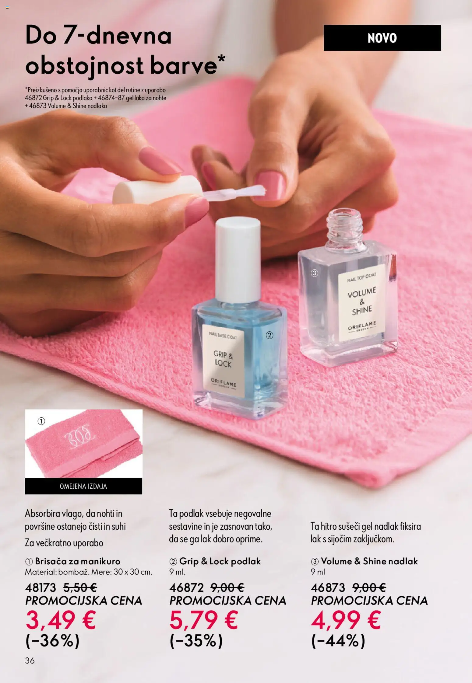 Novi Oriflame katalog ponudbe – veljaven od 22.04.2026 | Stran: 36 | Izdelki: Brisača, Lak