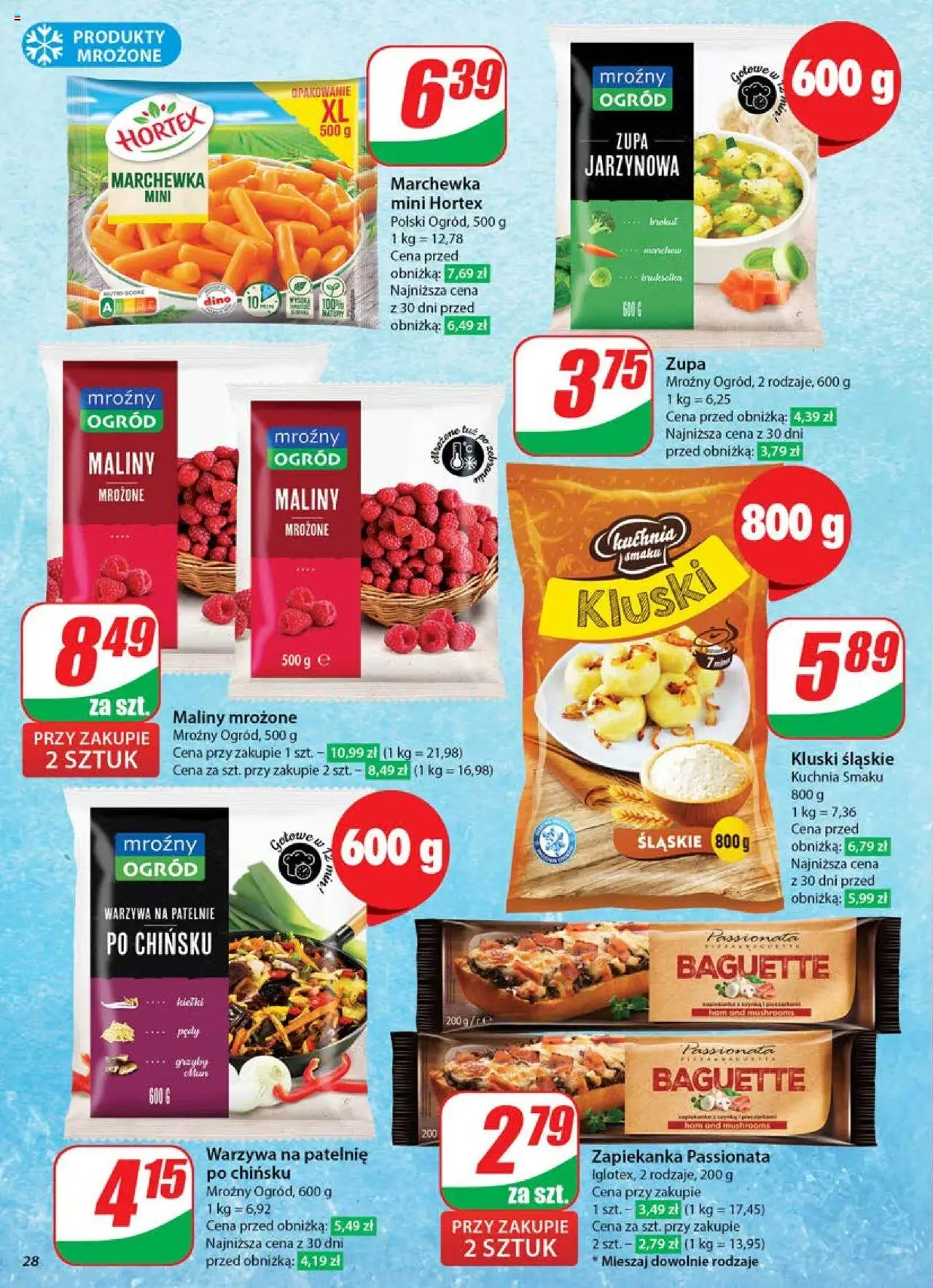 Dino Gazetka od 04.06.2025 | Strona: 28 | Produkty: Maliny, Warzywa na patelnie, Kluski śląskie, Warzywa