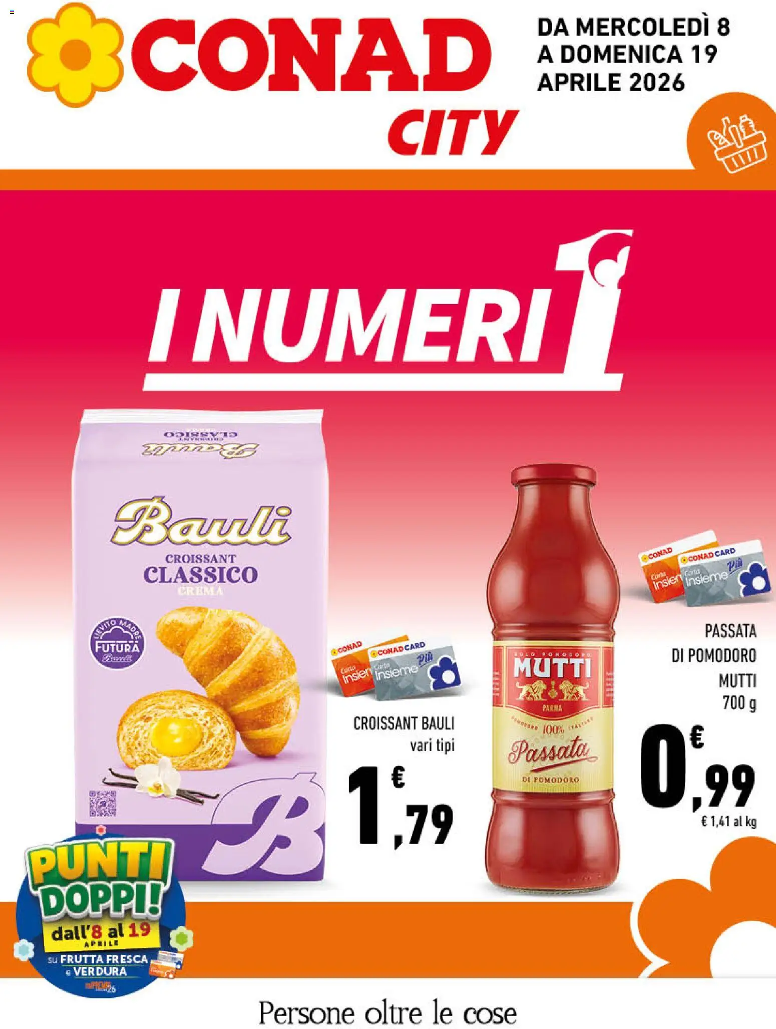 Volantino Conad del 08.04.2026 | Pagina: 1 | Prodotti: Crema, Pomodoro, Mutti, Croissant