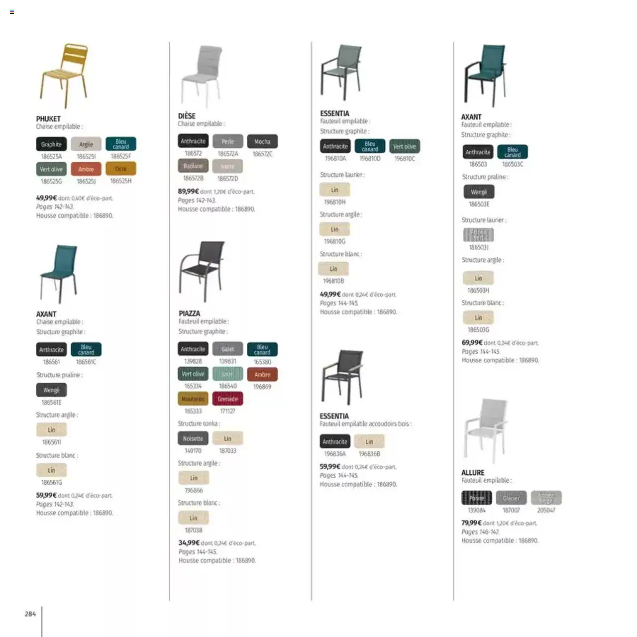  | Page: 284 | Produits: Noisette, Poivre, Fauteuil, Moutarde