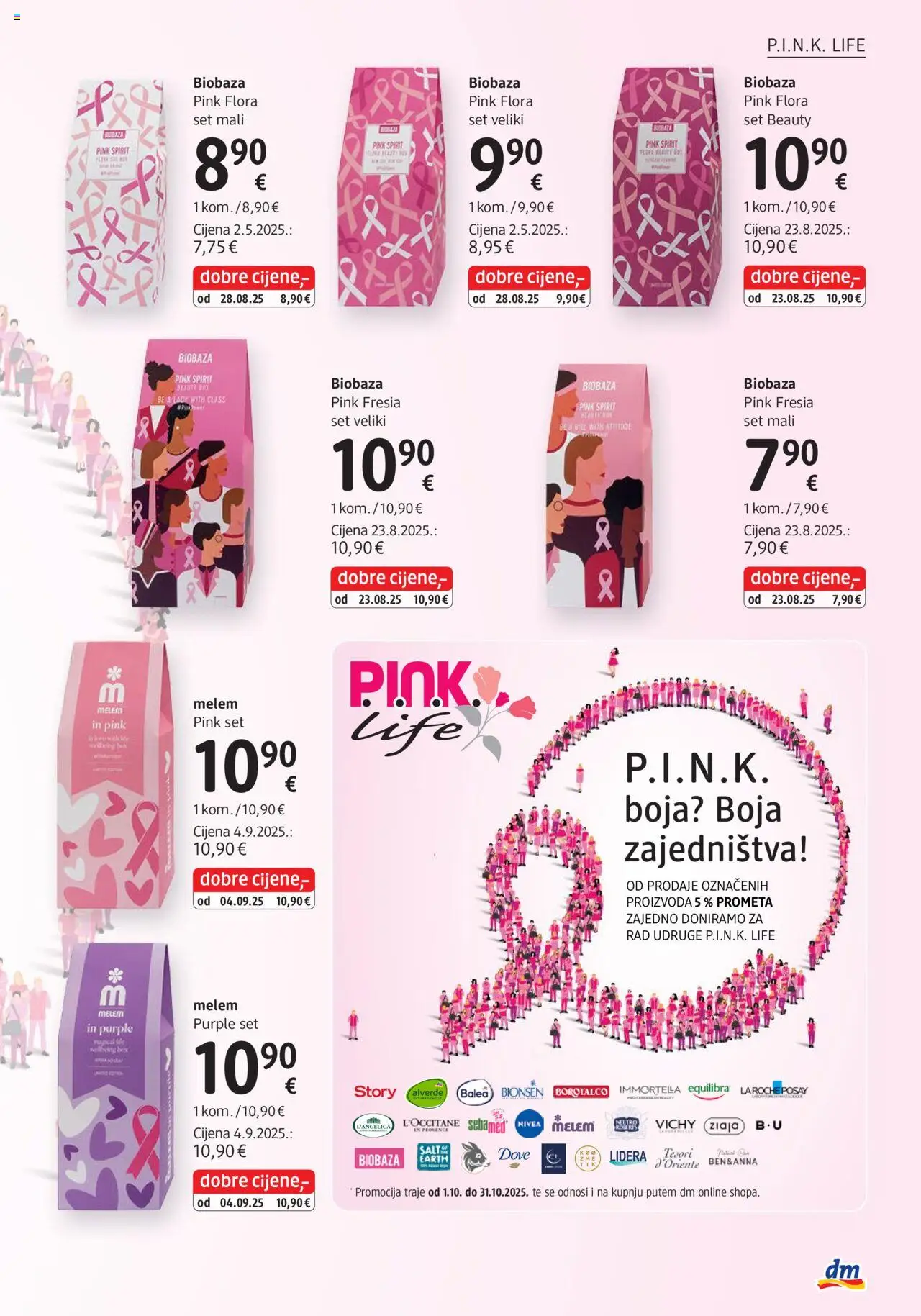 DM katalog | vrijedi od 01.10.2025 | Stranica: 23 | Proizvodi: Melem, Nivea, Dove, Borotalco