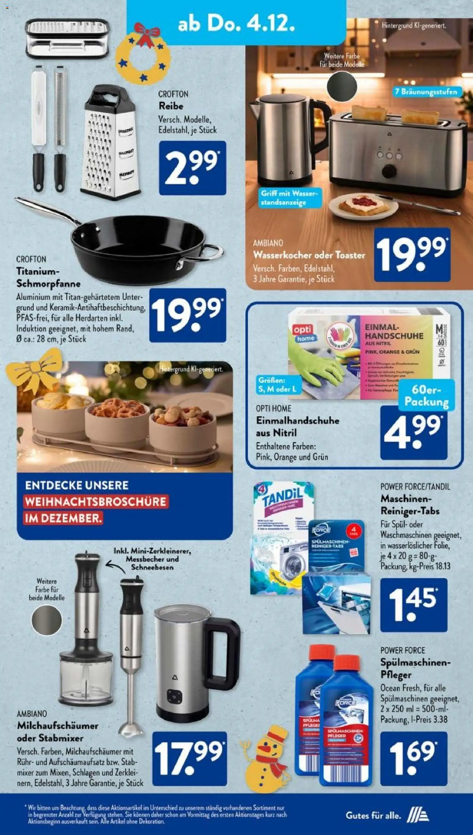 Aldi Süd Prospekt 	 – gültig ab 01.12.2025 | Seite: 11 | Produkte: Wasserkocher, Mixer, Wasser, Handschuhe