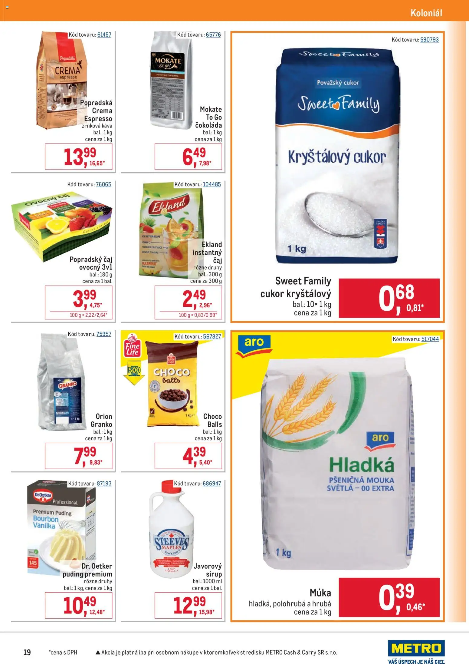 Nové Metro akcie – leták je platný od 02.01.2026 | Strana: 19 | Produkty: Čaj, Múka, Svetlá, Zrnková káva
