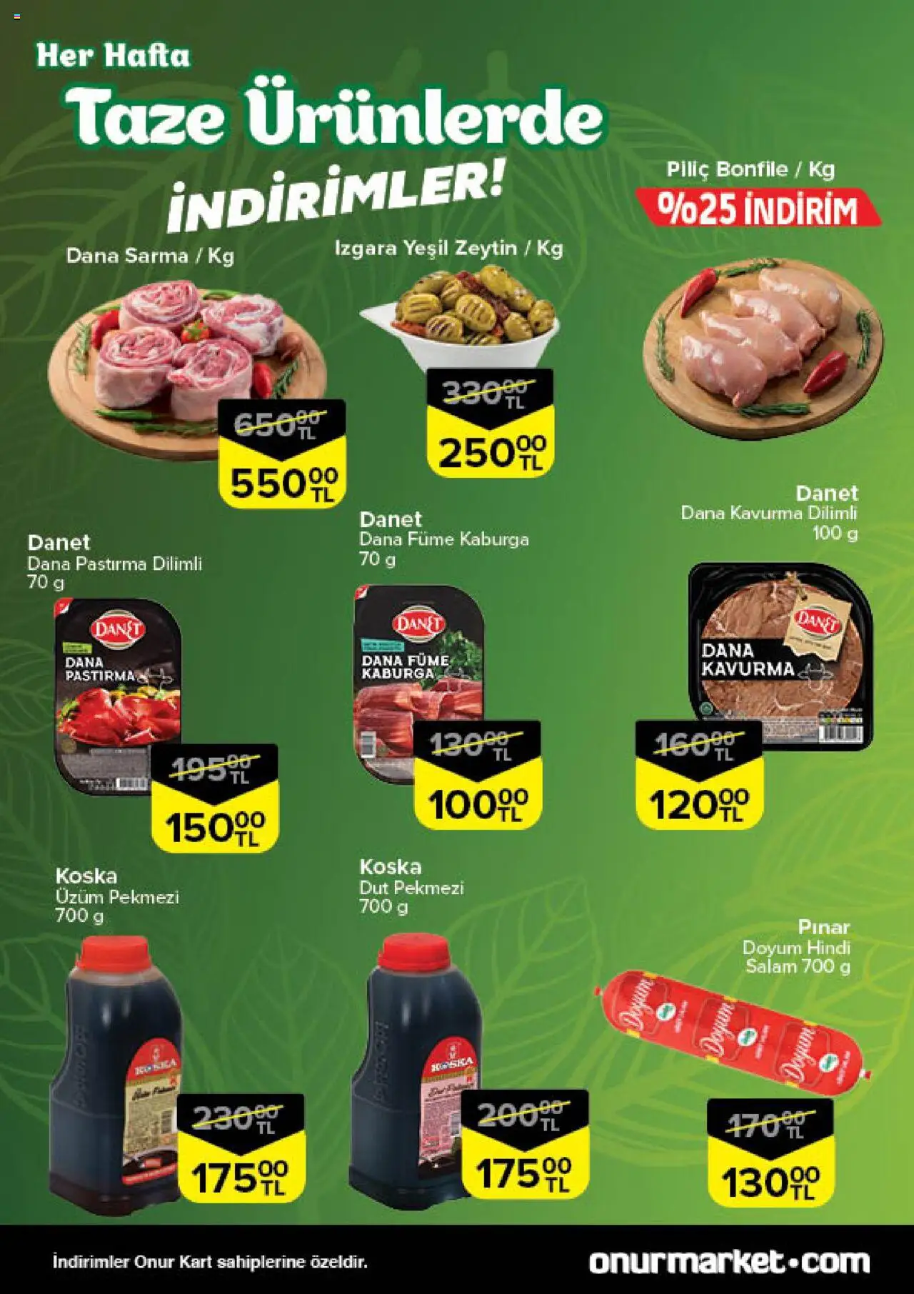 Onur Market Katalog Taze Ürünlerde İndirimler - Trakya - 18.09.2025 tarihinden itibaren geçerlidir | Sayfa: 2 | Ürünler: Piliç, Üzüm, Dana füme, Izgara