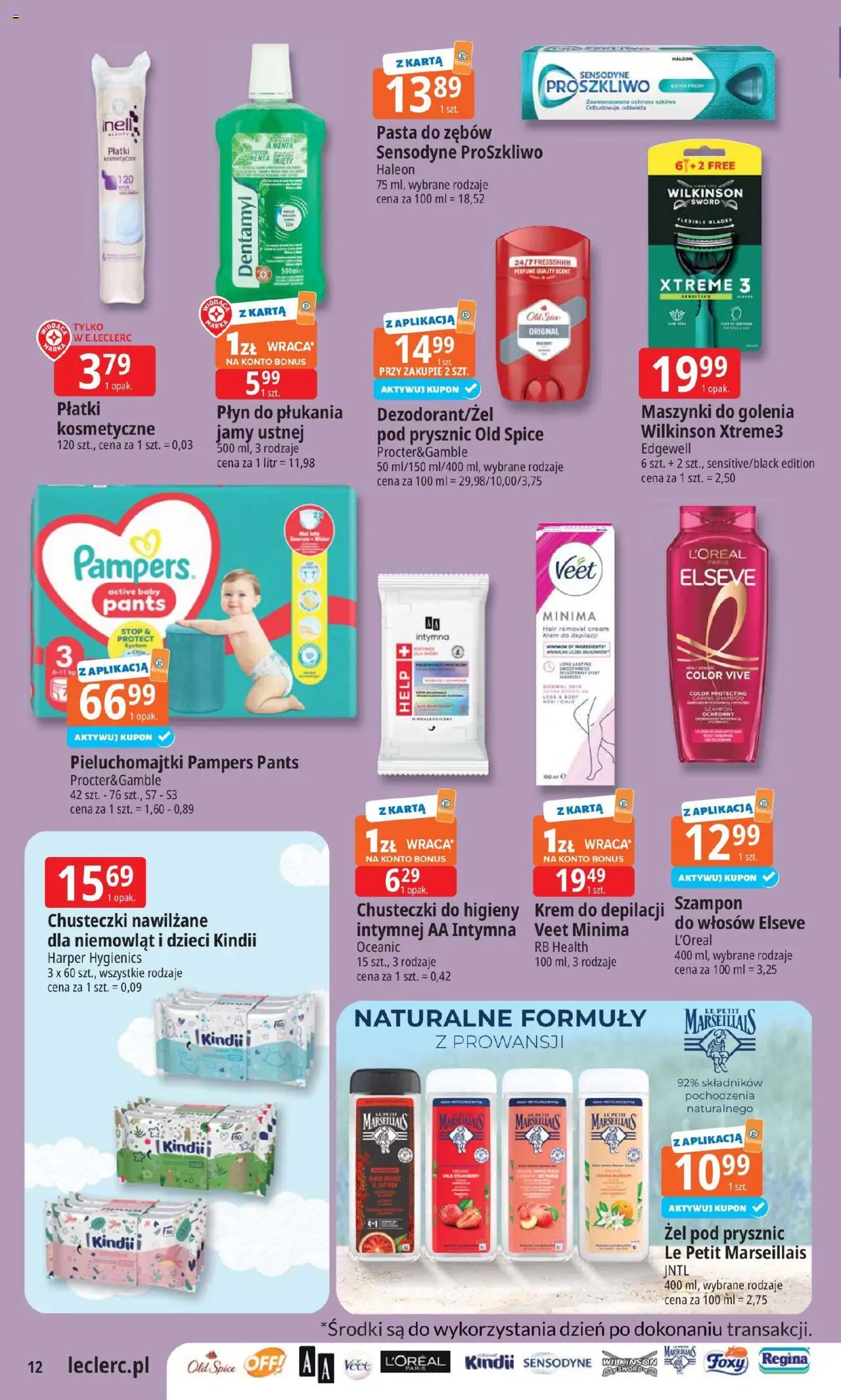 E.Leclerc Gazetka - Wrocław od 05.08.2025 | Strona: 12 | Produkty: Pampers, Prysznic, Szampon, Krem