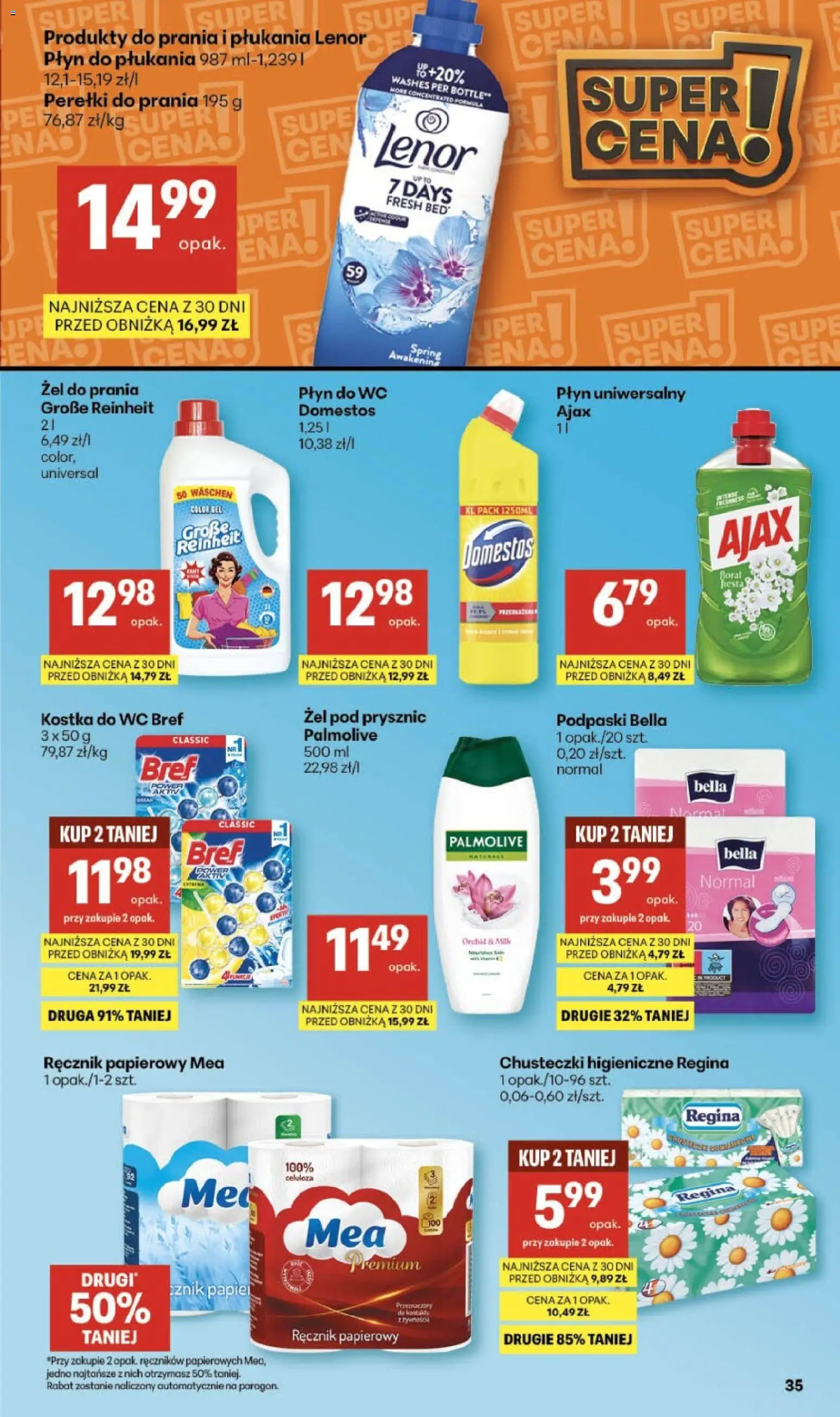 Delikatesy Centrum Gazetka - Sklepy Własne od 05.02.2026 | Strona: 35 | Produkty: Chusteczki higieniczne, Podpaski, Żel pod prysznic, Ręcznik papierowy