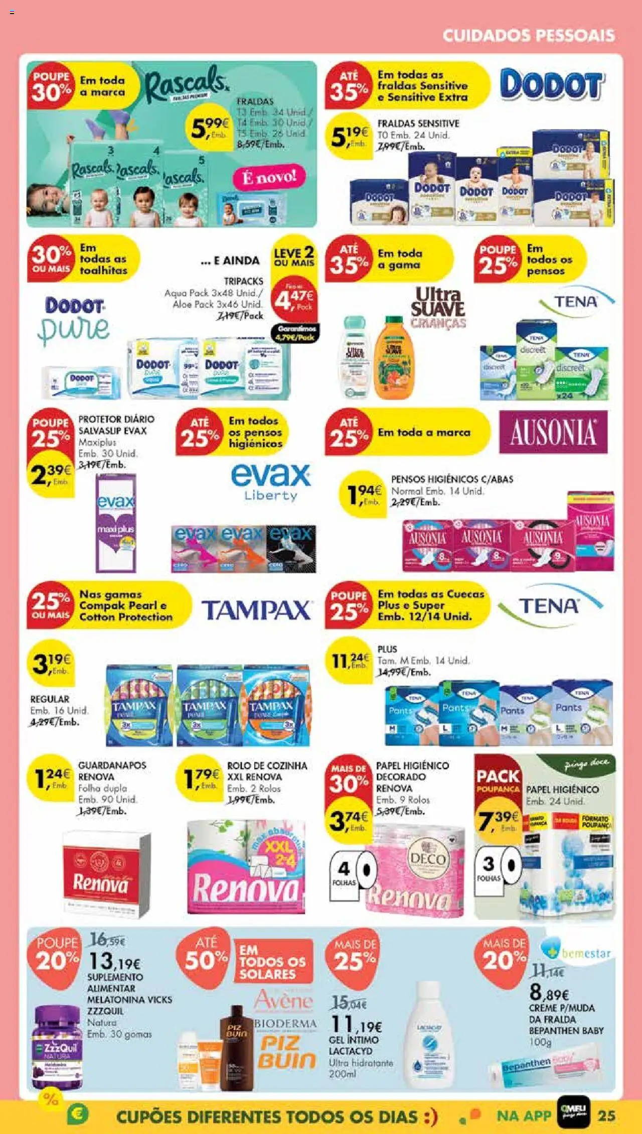 Pingo Doce Poupe Esta Semana Madeira │ válido de 26.08.2025 | Página: 25 | Produtos: Papel higiénico, Pensos higiénicos, Melatonina, Cuecas