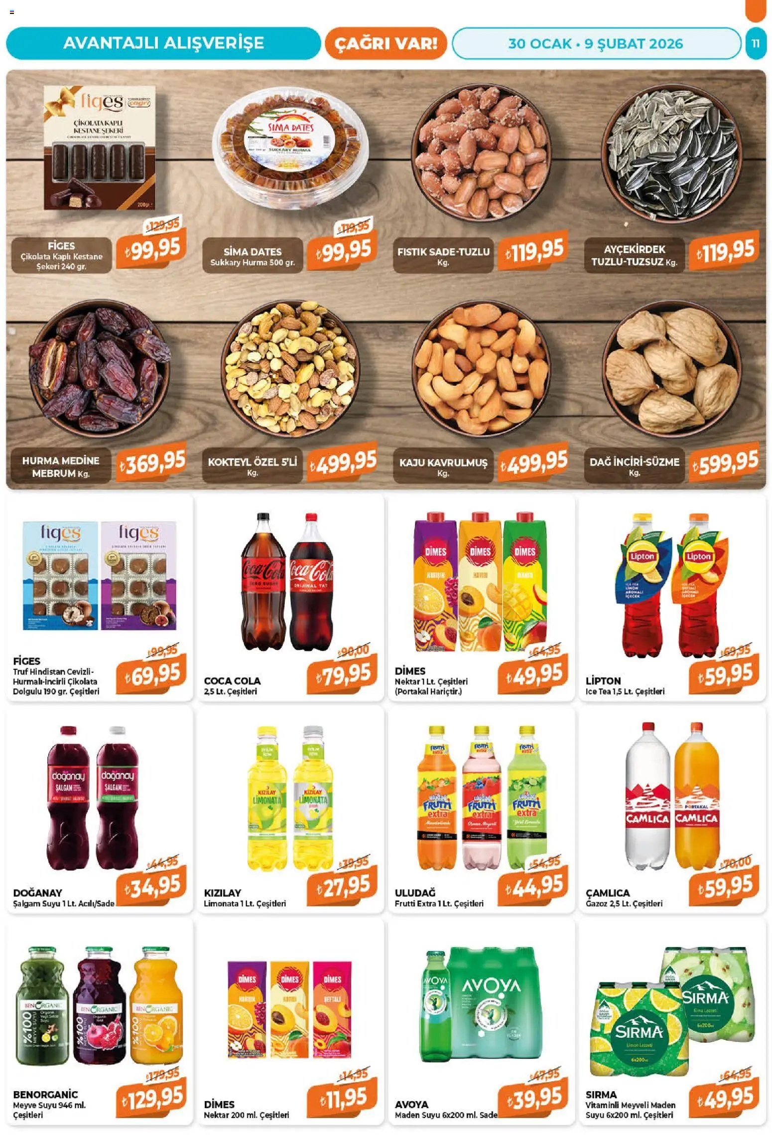 Çağrı Market Katalog - 30.01.2026 tarihinden itibaren geçerlidir | Sayfa: 11 | Ürünler: Limonata, Meyve, Limon, Hurma