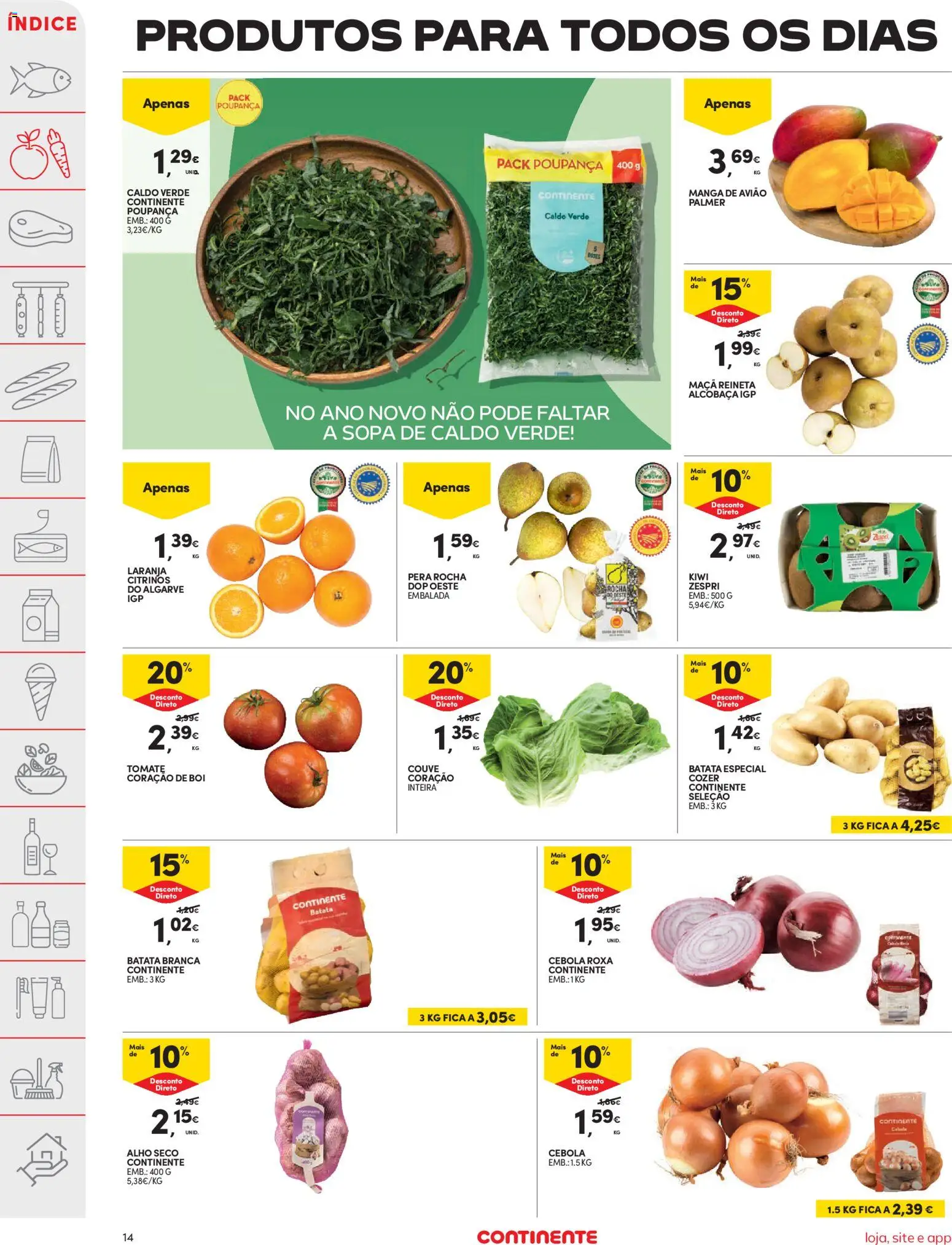 Continente folheto │ válido de 26.12.2025 | Página: 14 | Produtos: Sopa, Maça, Kiwi, Couve