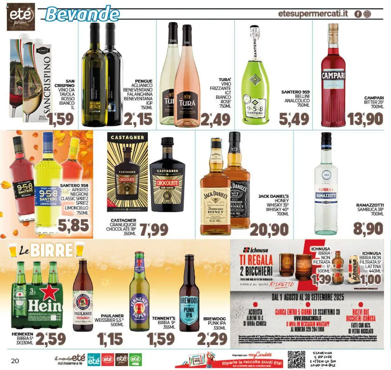 Volantino Eté del 19.09.2025 | Pagina: 20 | Prodotti: Birra, Tè, Vino, Heineken