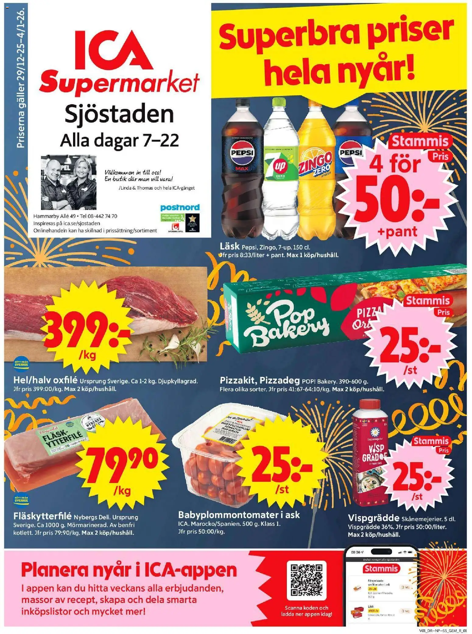 ICA Supermarket reklamblad aktuell från 30.12.2025 | Sida: 1 | Produkter: Visp, Galler, Pepsi, Spel