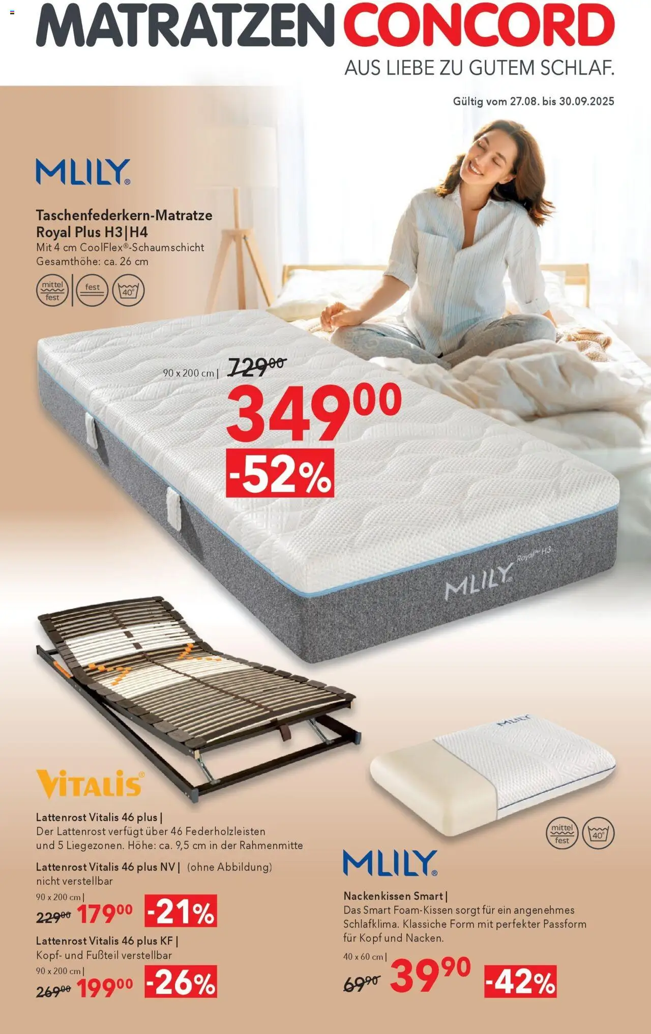 Matratzen Concord Graz gültig ab 27.08.2025 | Seite: 1 | Produkte: Lattenrost