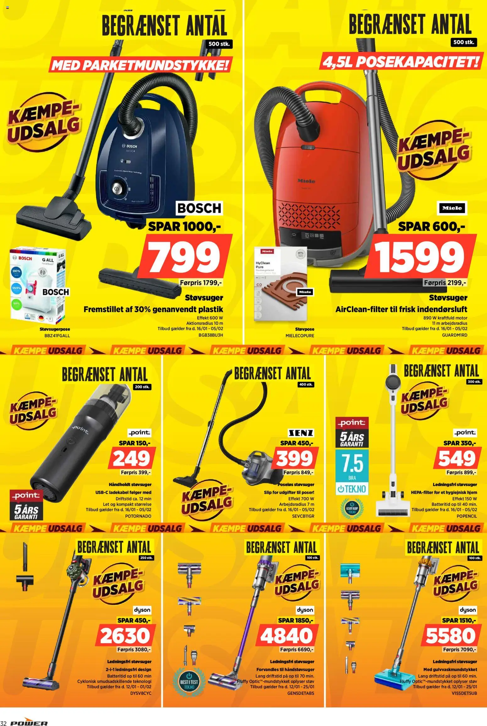 Power tilbudsavis – gyldig fra 16.01.2026 | Side: 32 | Produkter: Støvsuger