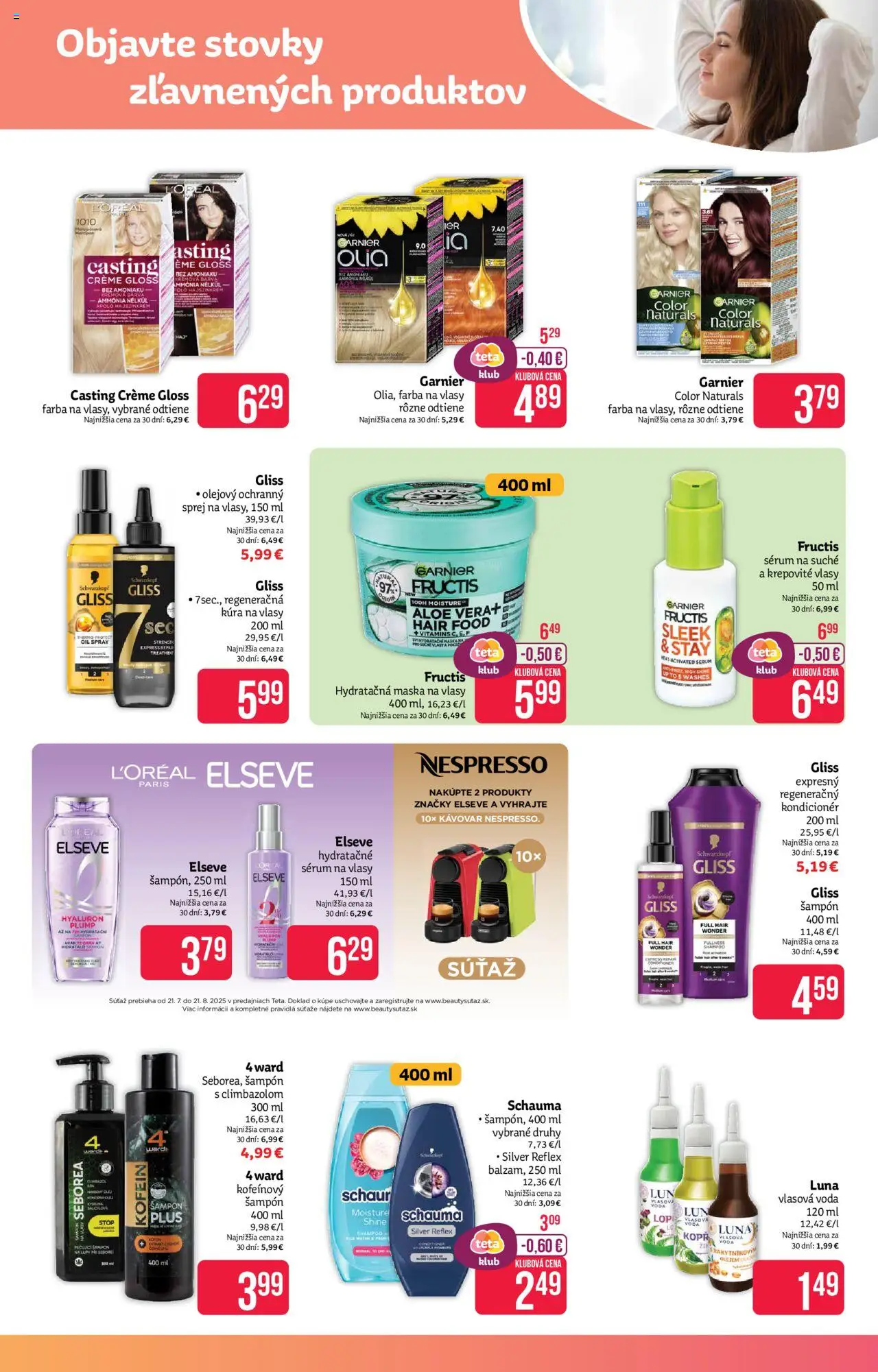 Teta drogerie leták │ platný od 04.08.2025 | Strana: 7 | Produkty: Kávovar, Kondicionér, Maska