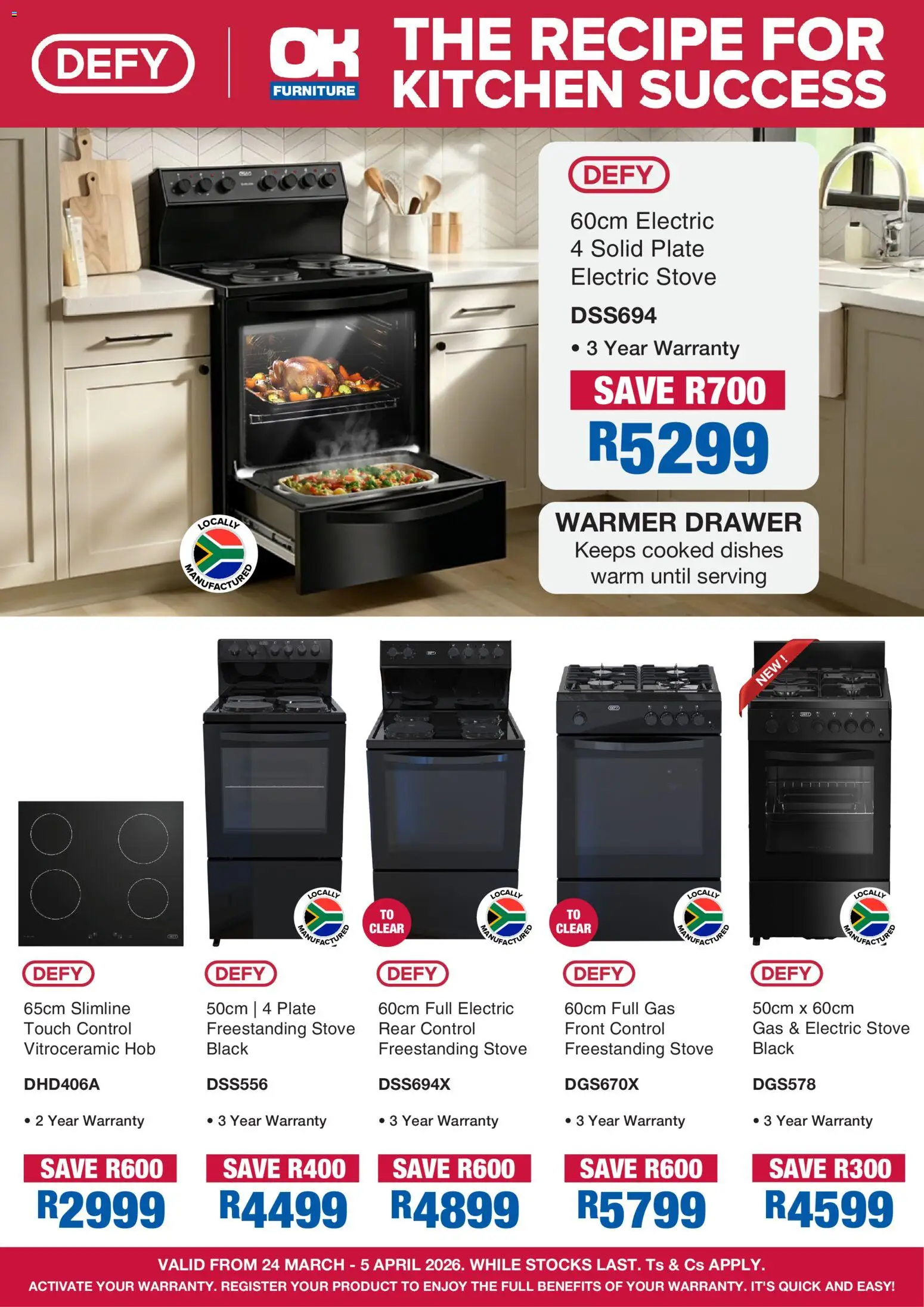New OK Furniture catalogue – valid from 24.03.2026 | Page: 1 | Products: Hob, Stove, Plate