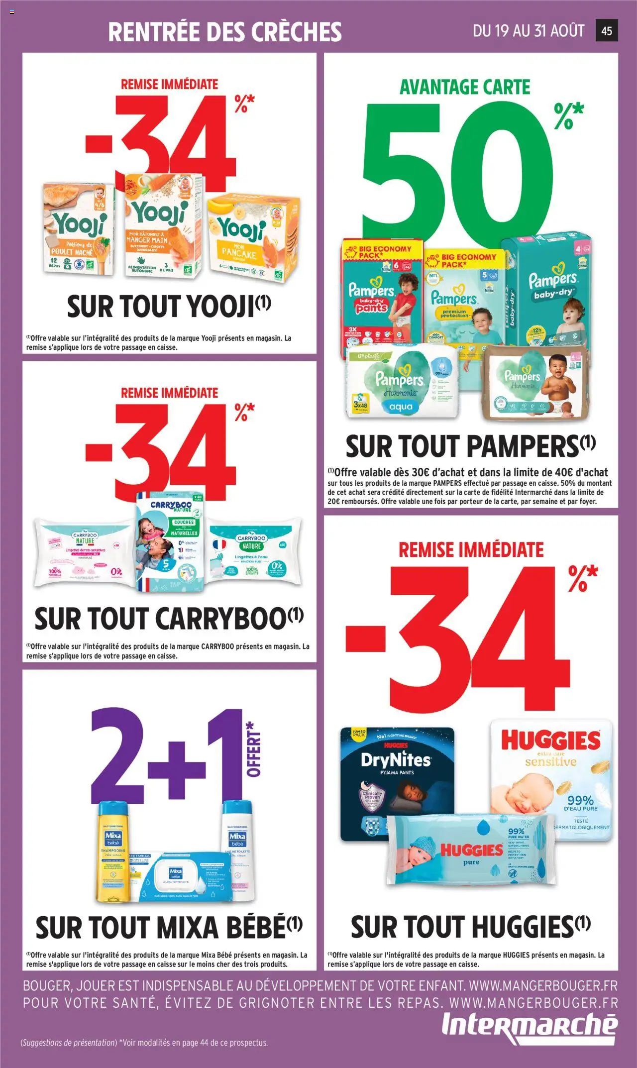  | Page: 45 | Produits: Pampers, Shampooing, Couches Carryboo, Pampers couches