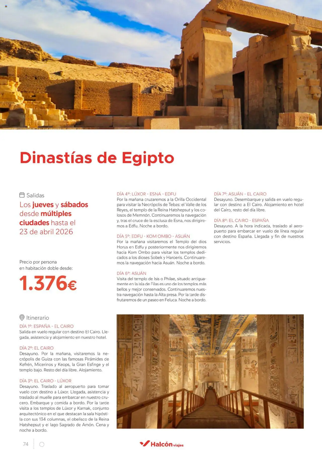Halcón Viajes Egipto │ válido desde el 01.07.2025 | Página: 74 | Productos: Navegación