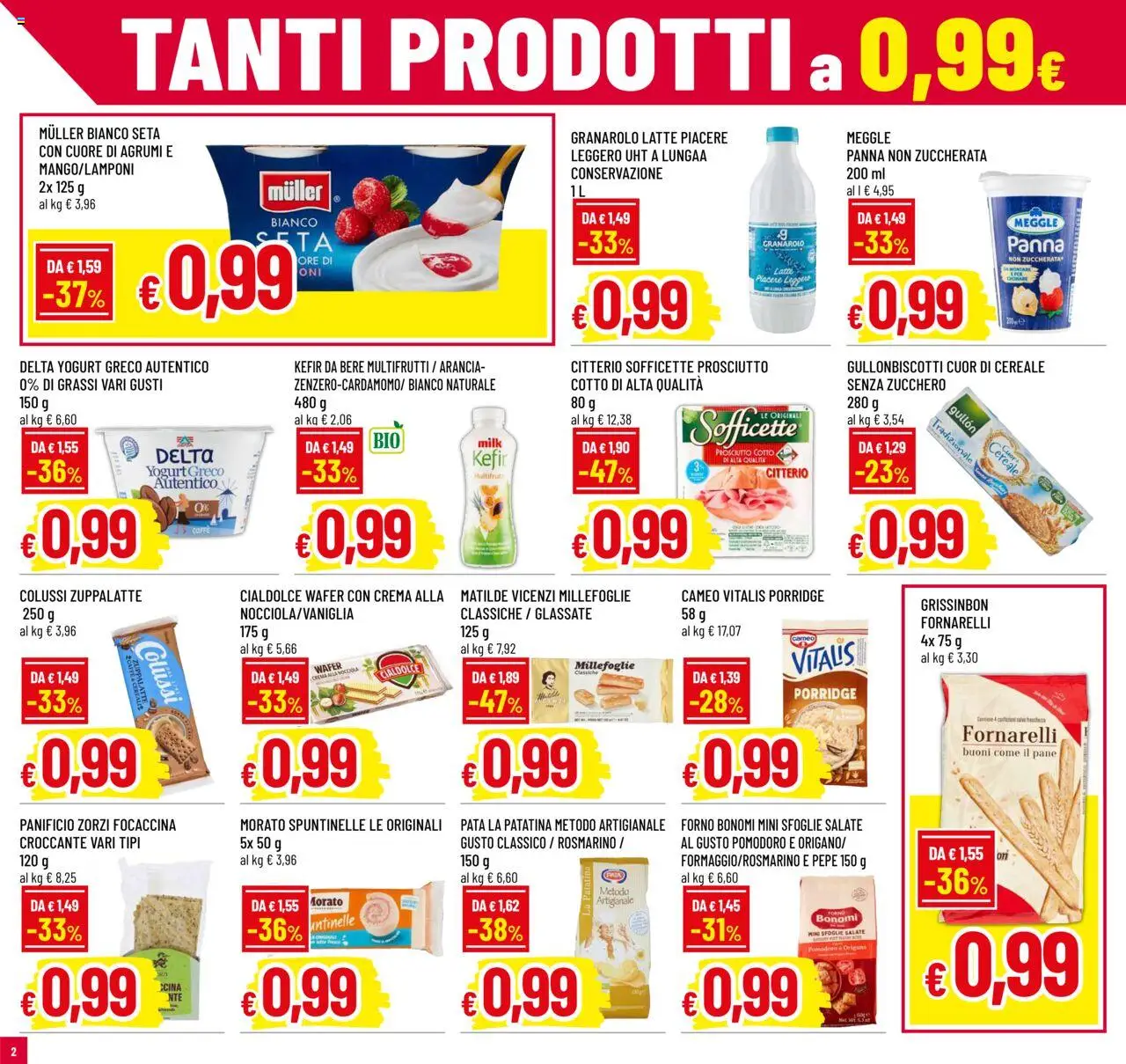 Volantino Galassia del 16.10.2025 | Pagina: 2 | Prodotti: Yogurt, Zucchero, Pepe, Prosciutto