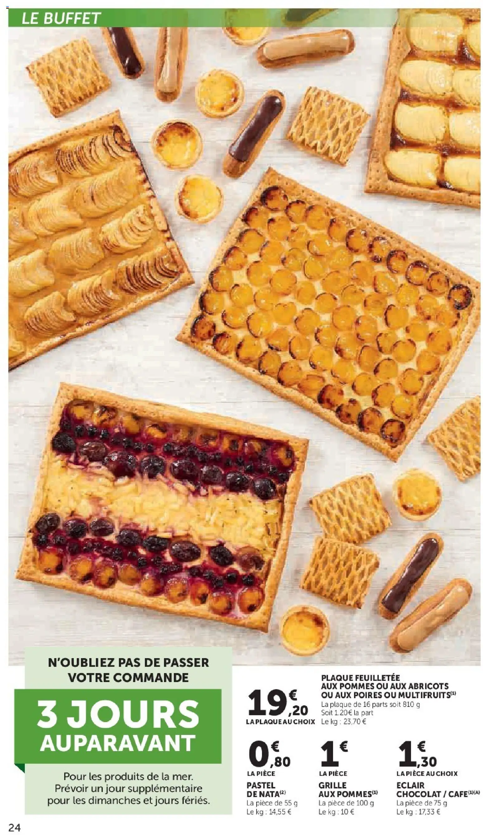 {H1} | Page: 24 | Produits: Buffet, Abricots, Chocolat, Pommes