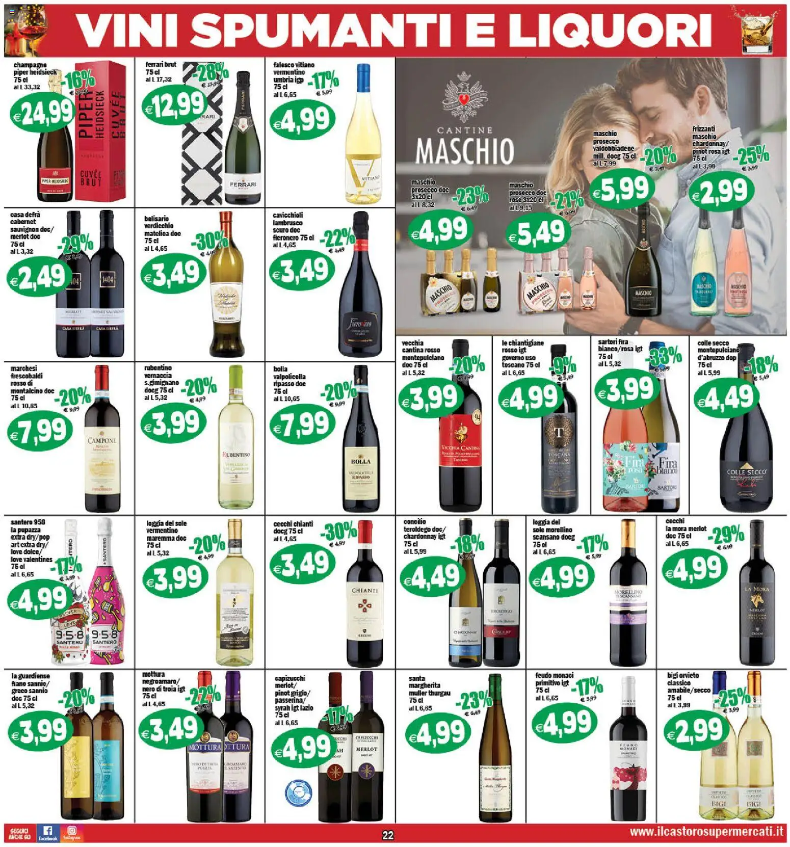 Volantino Il Castoro del 27.12.2025 | Pagina: 22 | Prodotti: Prosecco, Champagne