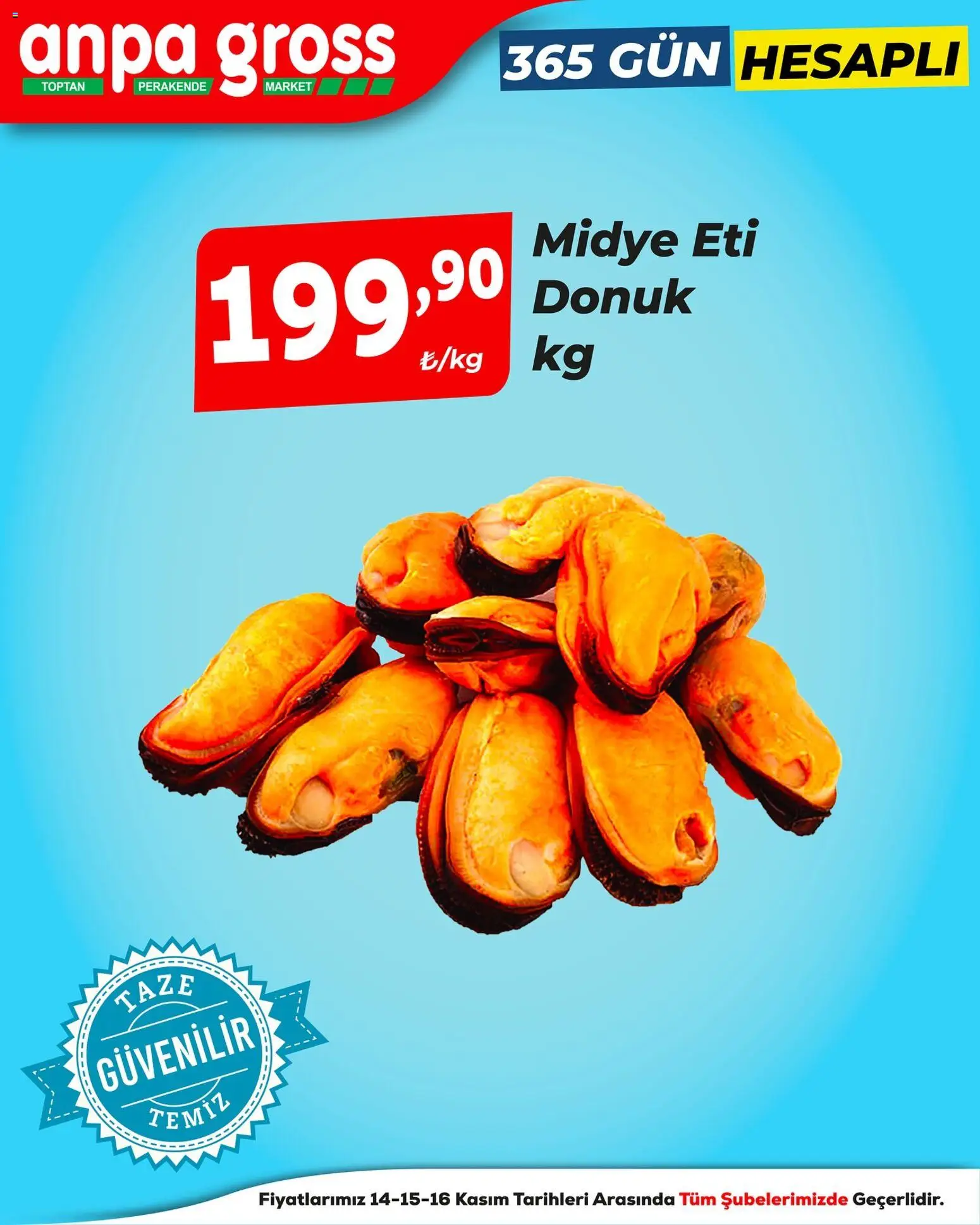 Anpa Gross Levrek, somon, karides ve daha - 14.11.2025 tarihinden itibaren geçerlidir | Sayfa: 3 | Ürünler: Midye