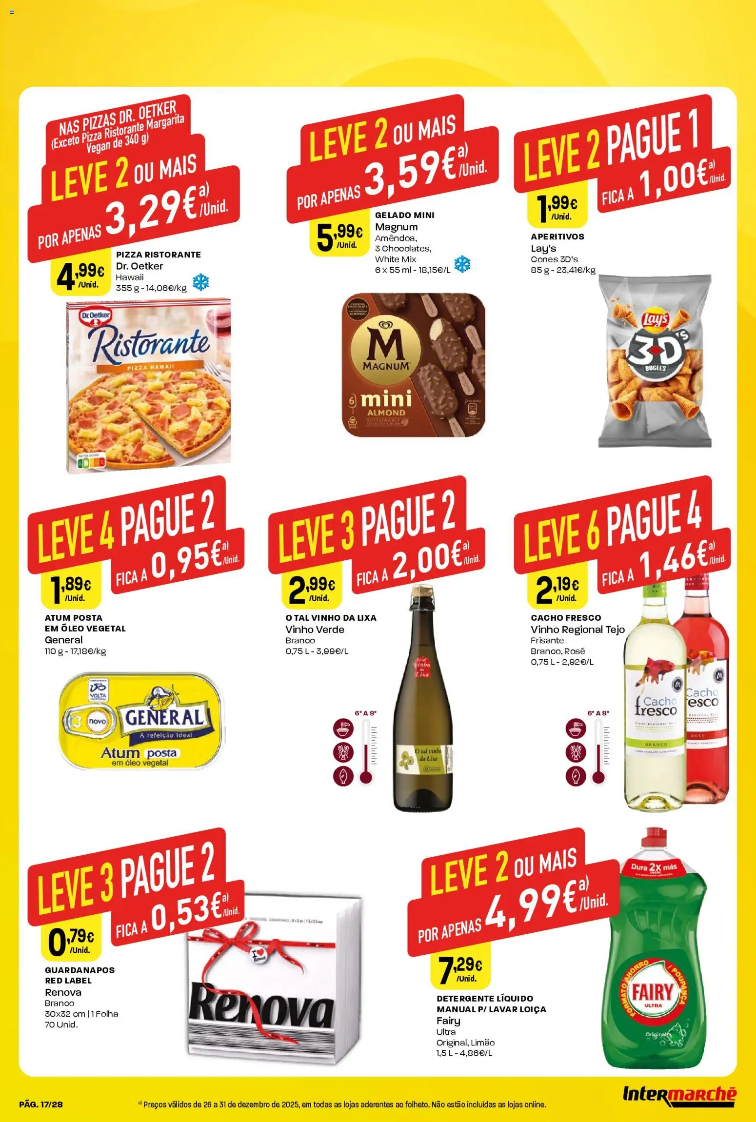 Intermarché Folheto Contact │ válido de 26.12.2025 | Página: 17 | Produtos: Guardanapos, Detergente, Gelado, Pizza