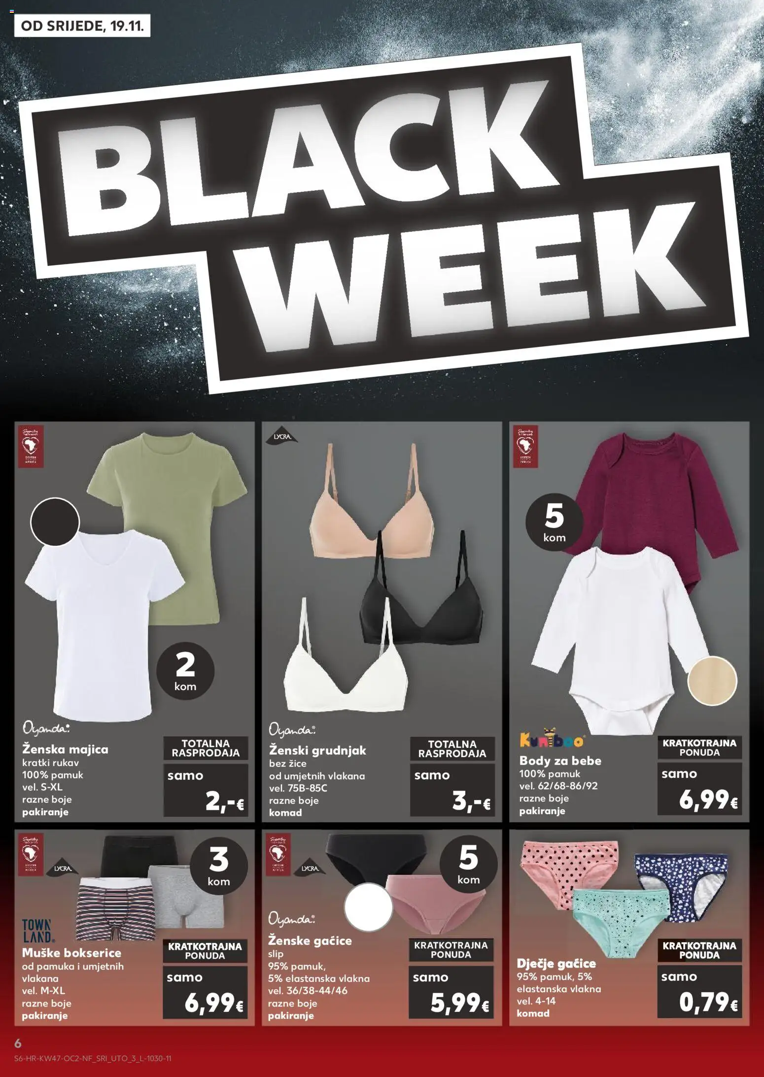 Kaufland katalog | vrijedi od 19.11.2025 | Stranica: 6 | Proizvodi: Majica, Gaćice, Grudnjak, Bokserice