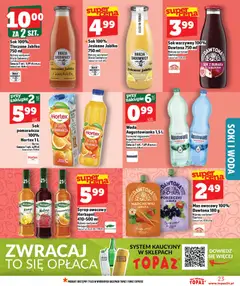 Pogląd oferty "Topaz Gazetka" - ważna od 29.01.2026 | Strona: 23 | Produkty: Syrop, Malina, Sok, Marchewka