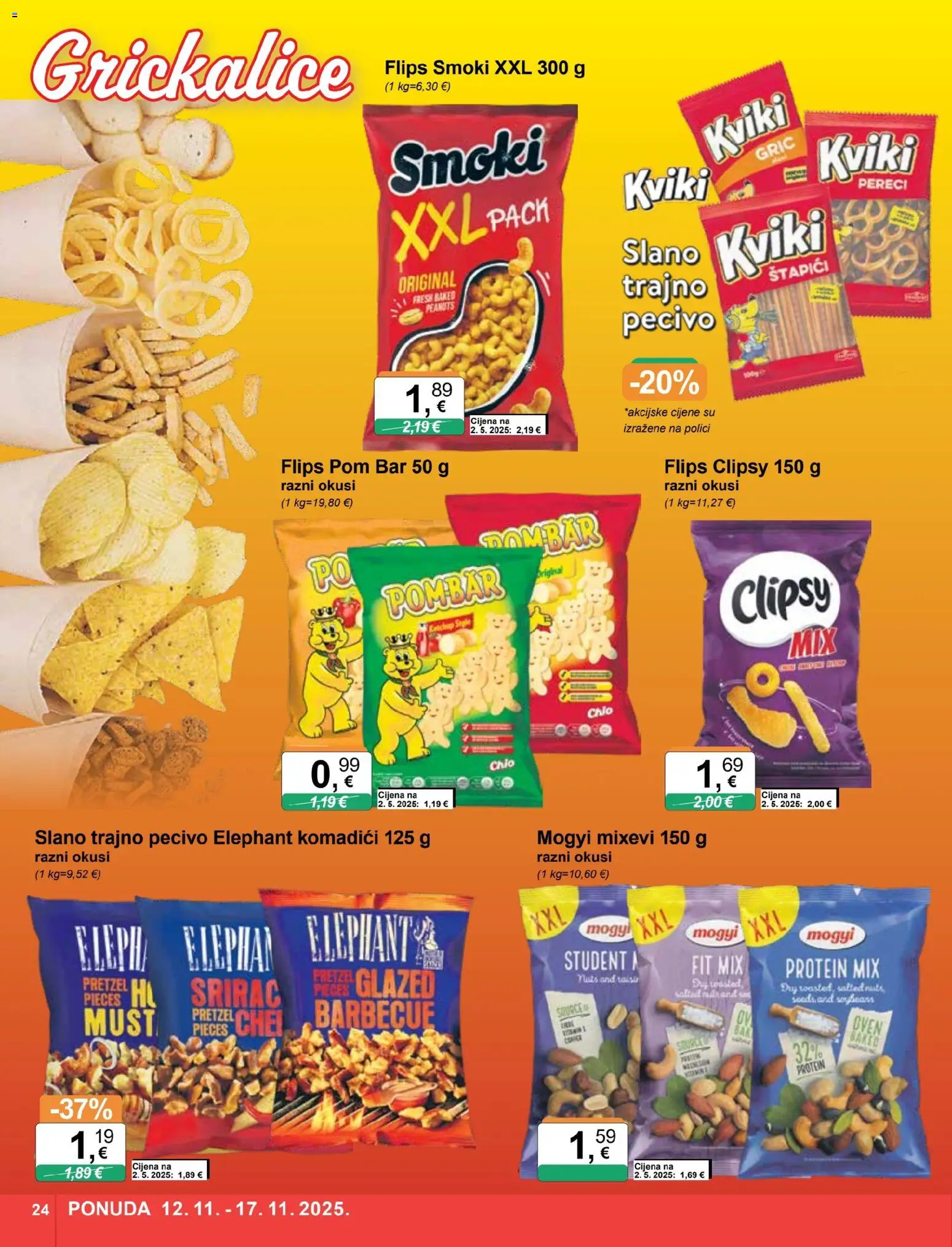 KTC katalog | vrijedi od 12.11.2025 | Stranica: 24 | Proizvodi: Flips, Štapići, Pecivo, Pereci