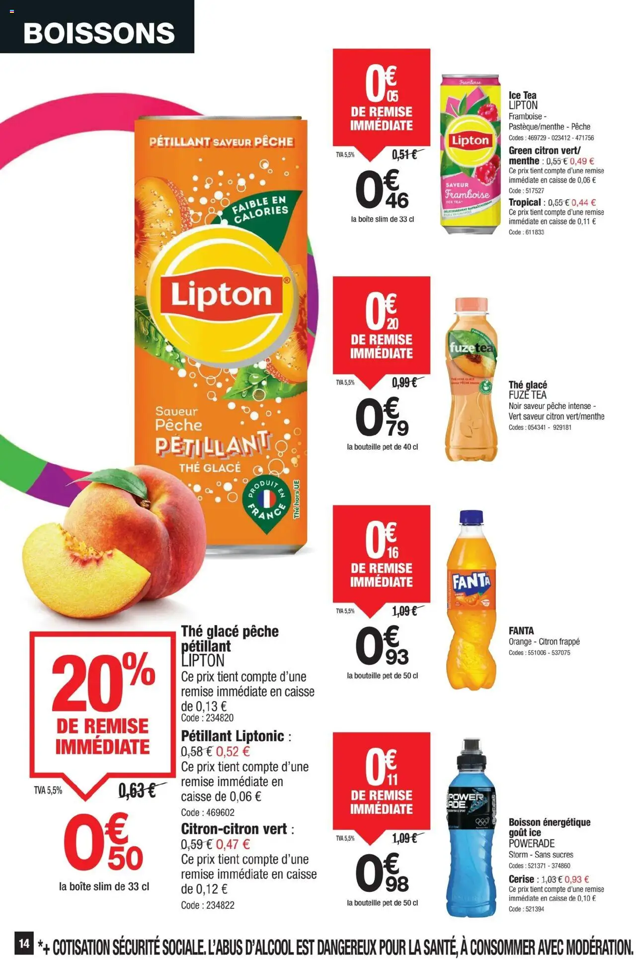  | Page: 14 | Produits: Citron, Orange, Pêche, Thé
