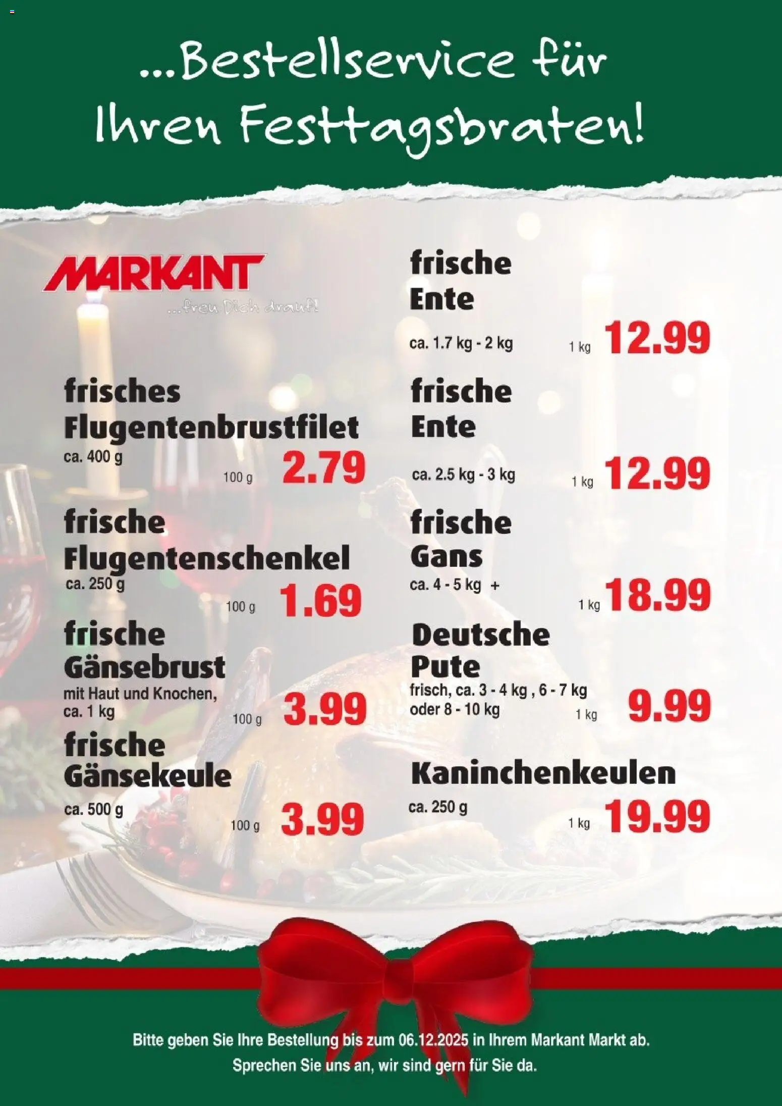 Markant Weihnachtsgefluegel 2025 – gültig ab 04.11.2025 | Seite: 1 | Produkte: Pute, Ente