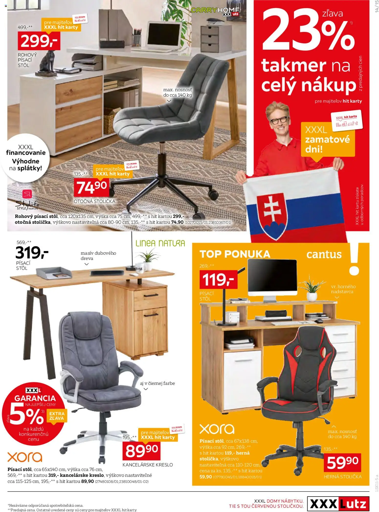 Nové XXXLutz akcie – leták je platný od 03.11.2025 | Strana: 15 | Produkty: Herná stolička, Stôl, Písací stôl