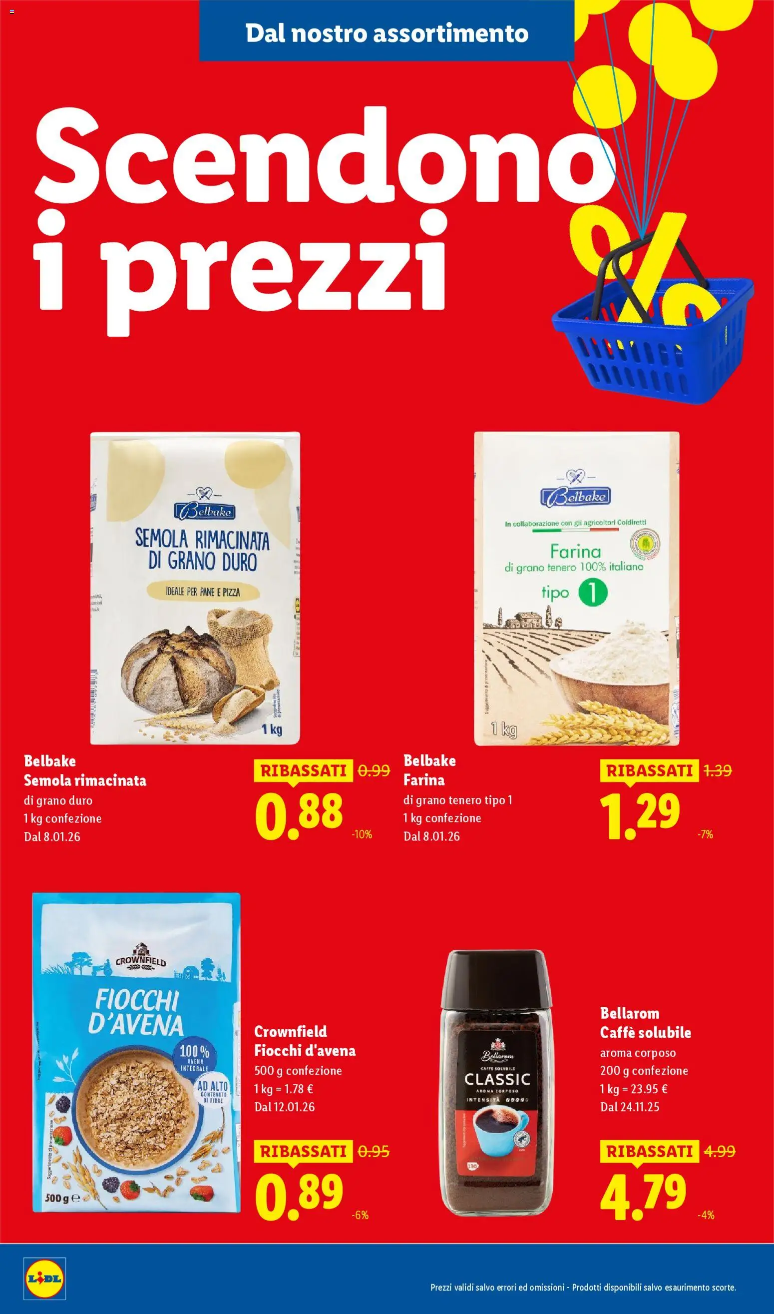 Volantino Lidl del 08.01.2026 | Pagina: 26 | Prodotti: Pane, Pizza, Fiocchi, Farina