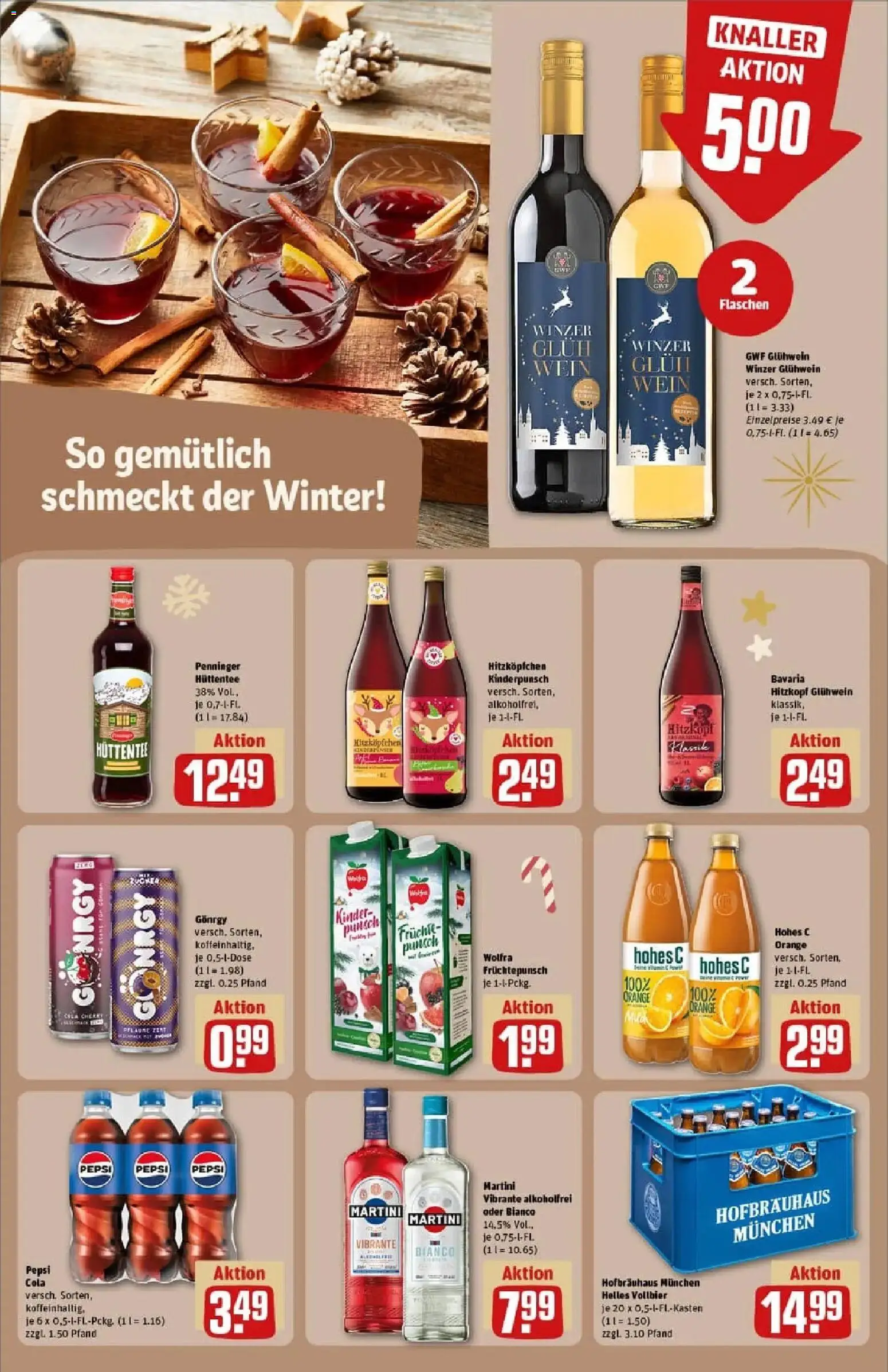 Rewe prospekt München / Bogenhausen	 – gültig ab 23.11.2025 | Seite: 22 | Produkte: Martini, Cola, Energy, Pepsi