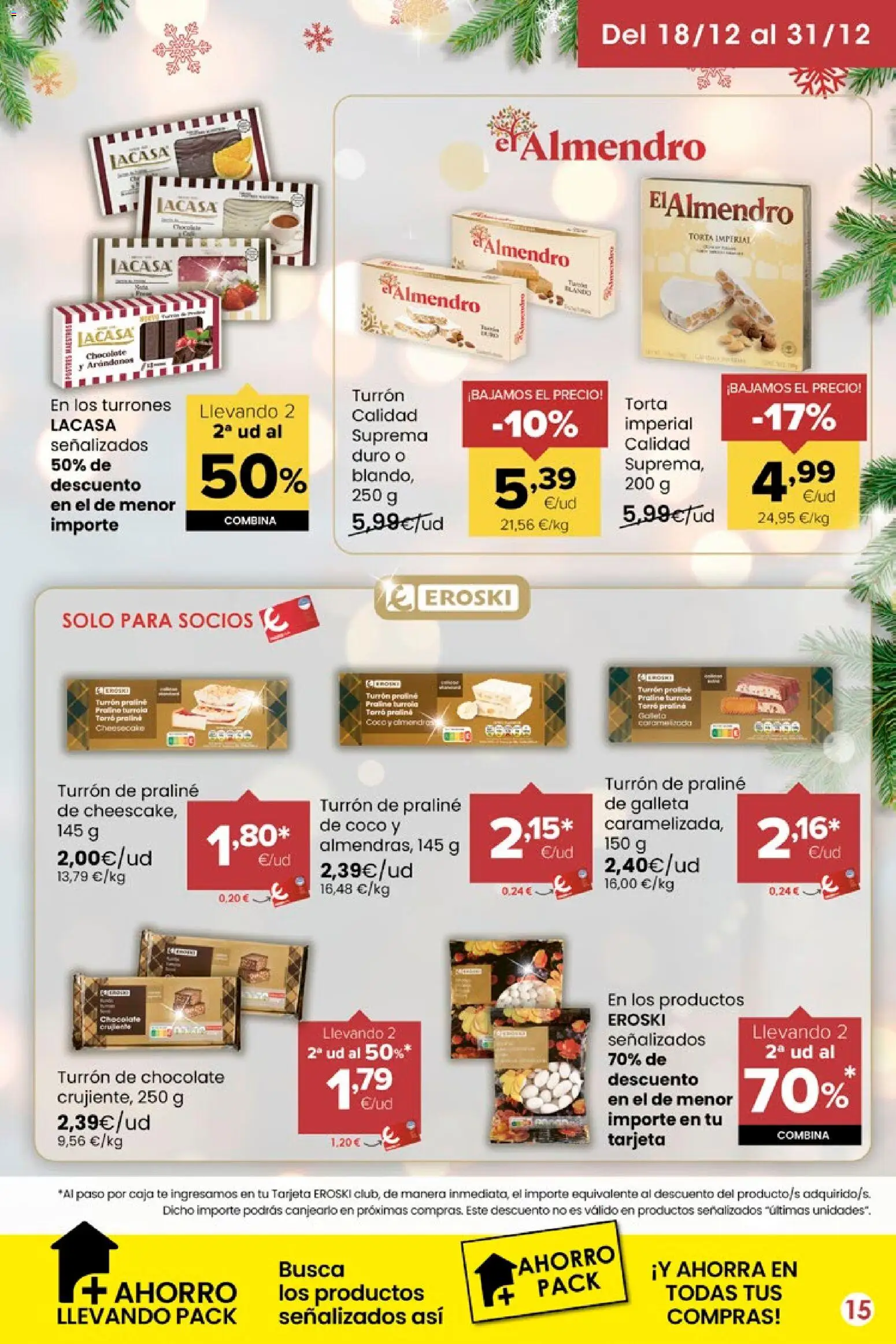 Eroski - Miramos por ti │ válido desde el 18.12.2025 | Página: 15 | Productos: Chocolate, Τυρόπιτα, Té, Caja