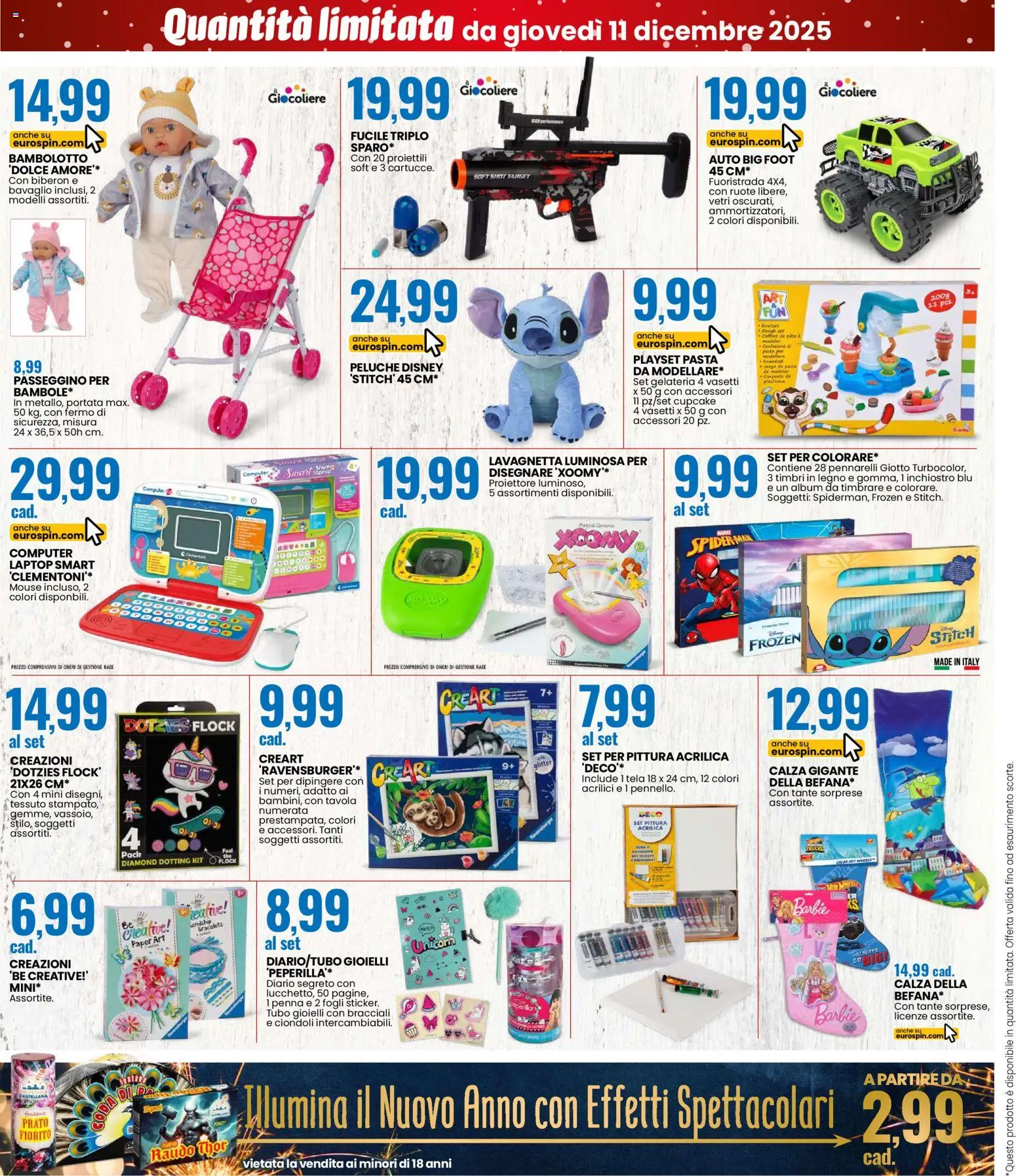 Volantino Eurospin del 11.12.2025 | Pagina: 16 | Prodotti: Paté, Computer, Passeggino, Pittura