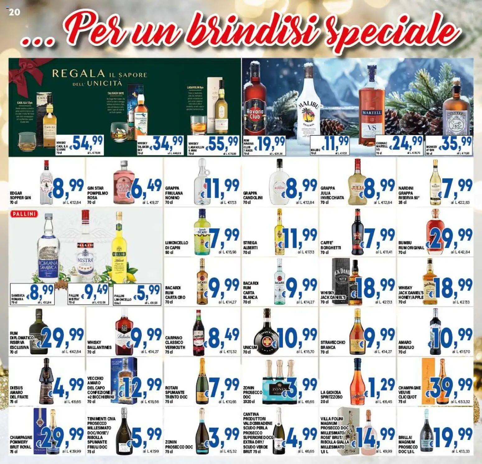 Volantino DEM del 06.12.2025 | Pagina: 20 | Prodotti: Gin, Prosecco, Pompelmo, Limoncello