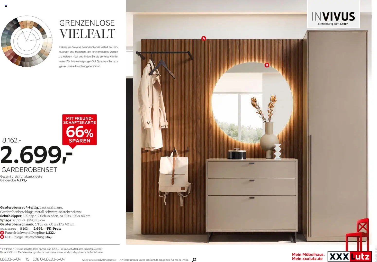 XXXL Lutz Invivus Spezial – gültig ab 01.03.2026 | Seite: 15 | Produkte: Spiegel, Garderobenset