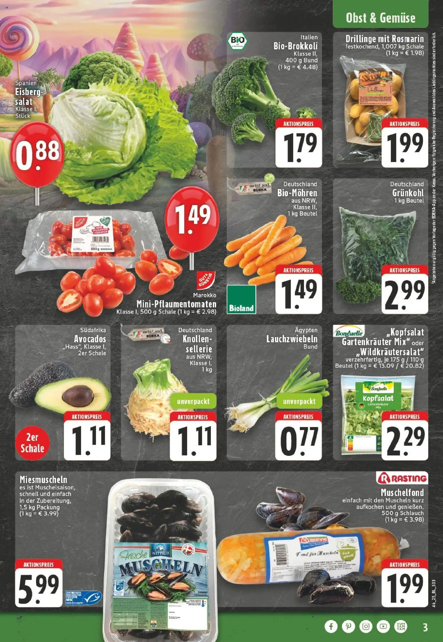 Edeka prospekt Werther	 – gültig ab 10.11.2025 | Seite: 3 | Produkte: Gemüse, Obst, Salat