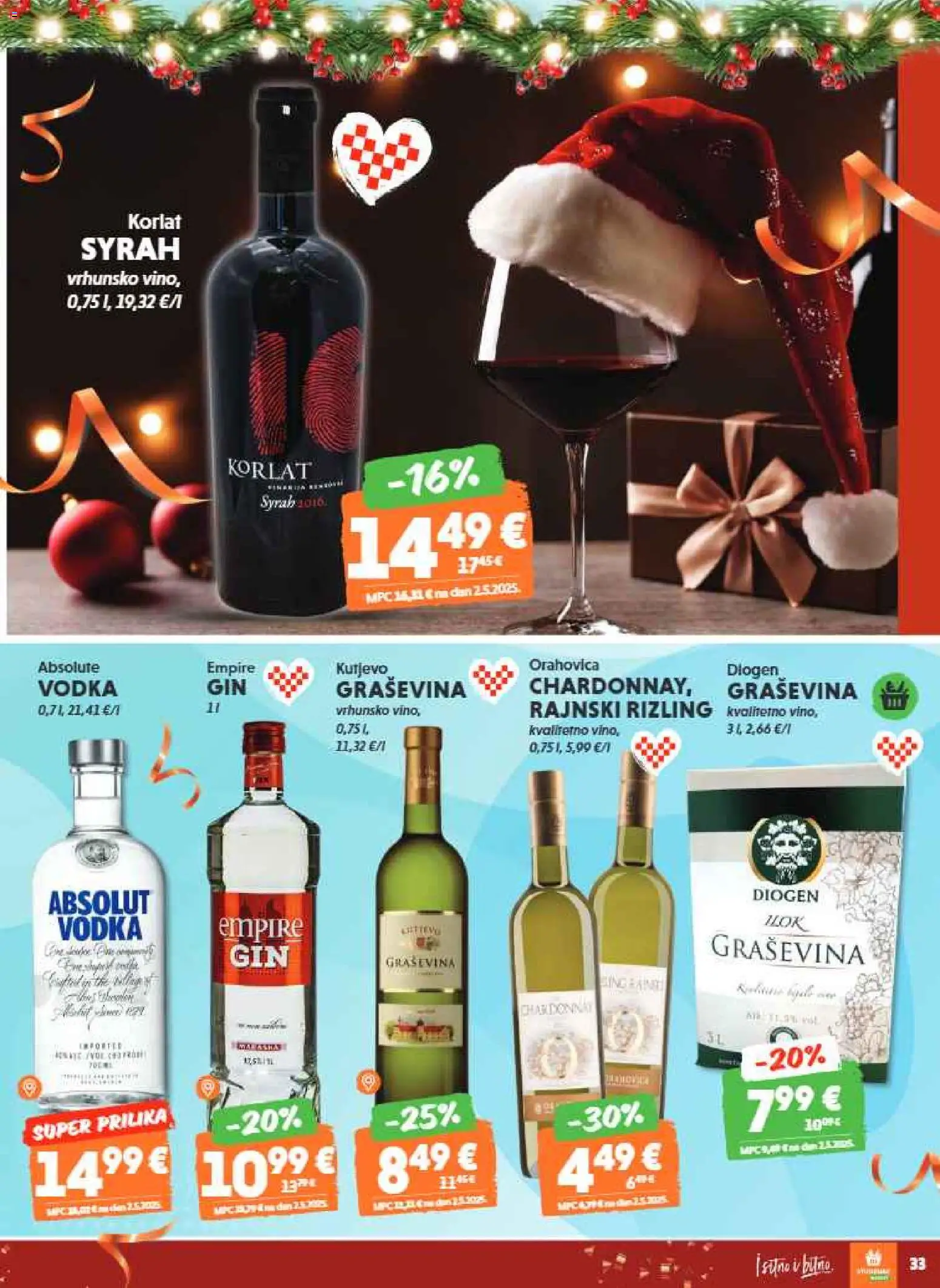 Studenac katalog | vrijedi od 17.12.2025 | Stranica: 33 | Proizvodi: Korlat, Vino, Vodka